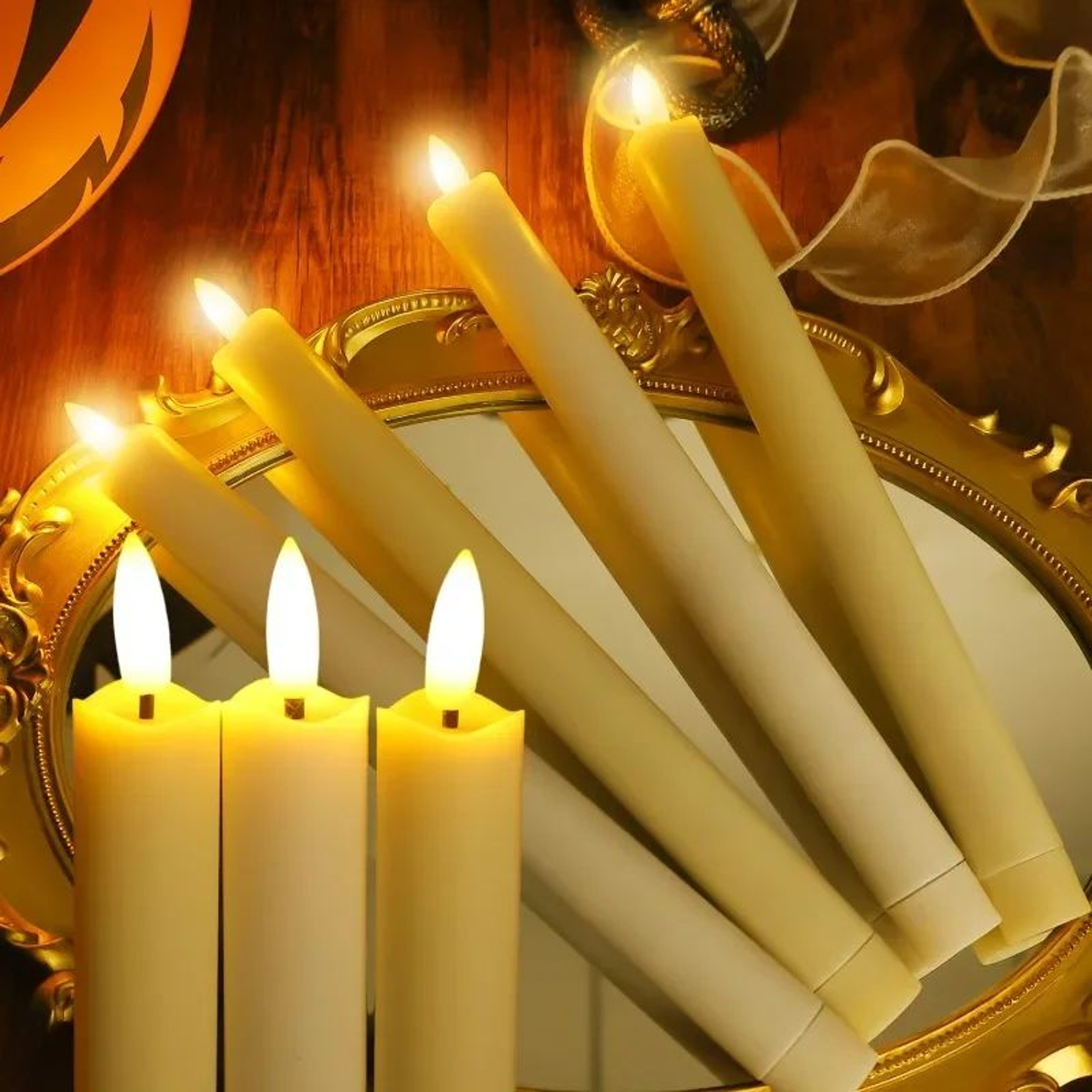 LED Flameless Taper Candles Battery Powered  Warm Light Long Pole Candles For Wedding Halloween  Ho 0