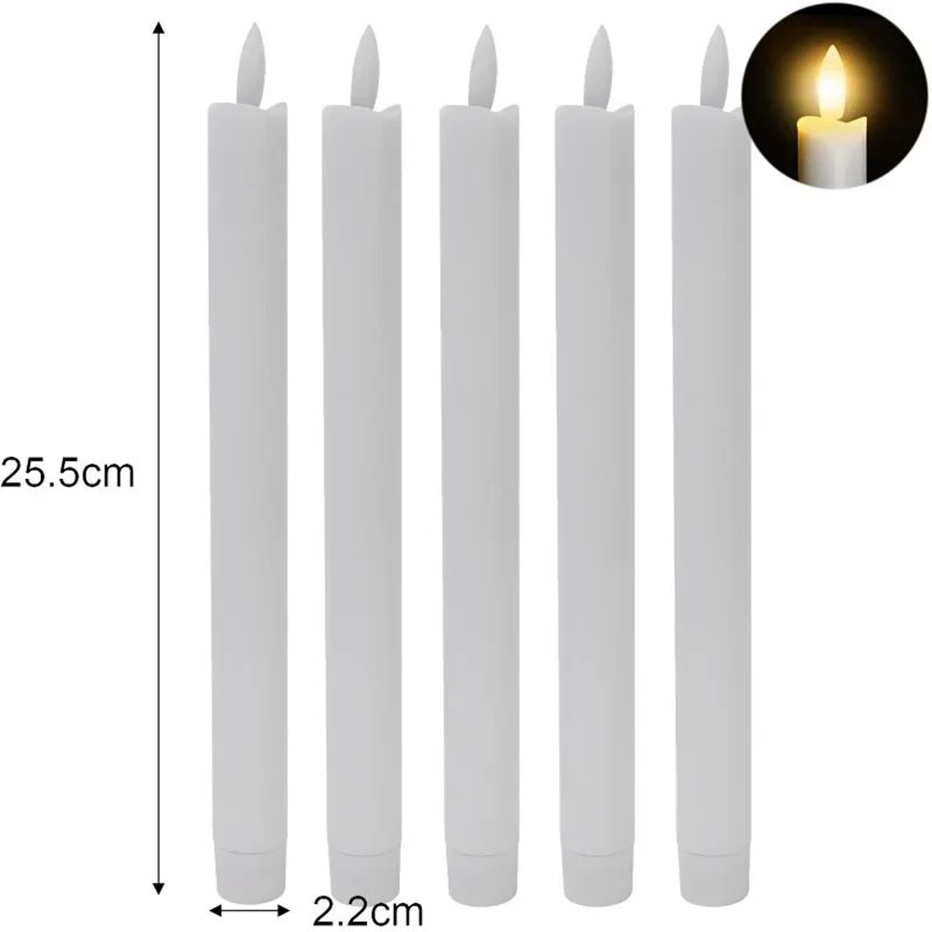 LED Flameless Taper Candles Battery Powered  Warm Light Long Pole Candles For Wedding Halloween  Ho 6