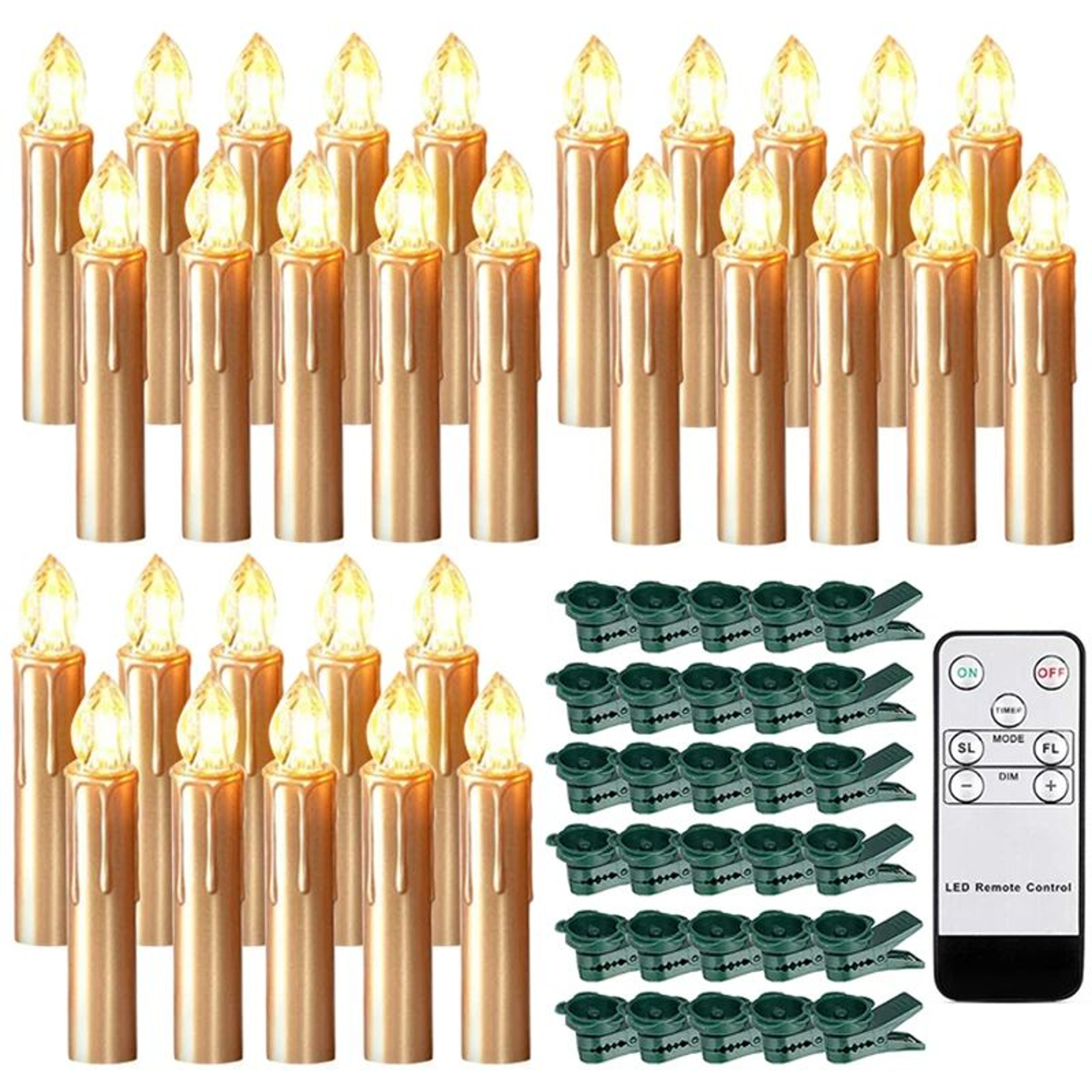LED Flickering Flameless Candles With Remote  Timer  Golden Waterproof Christmas Wedding  Home Deco 0