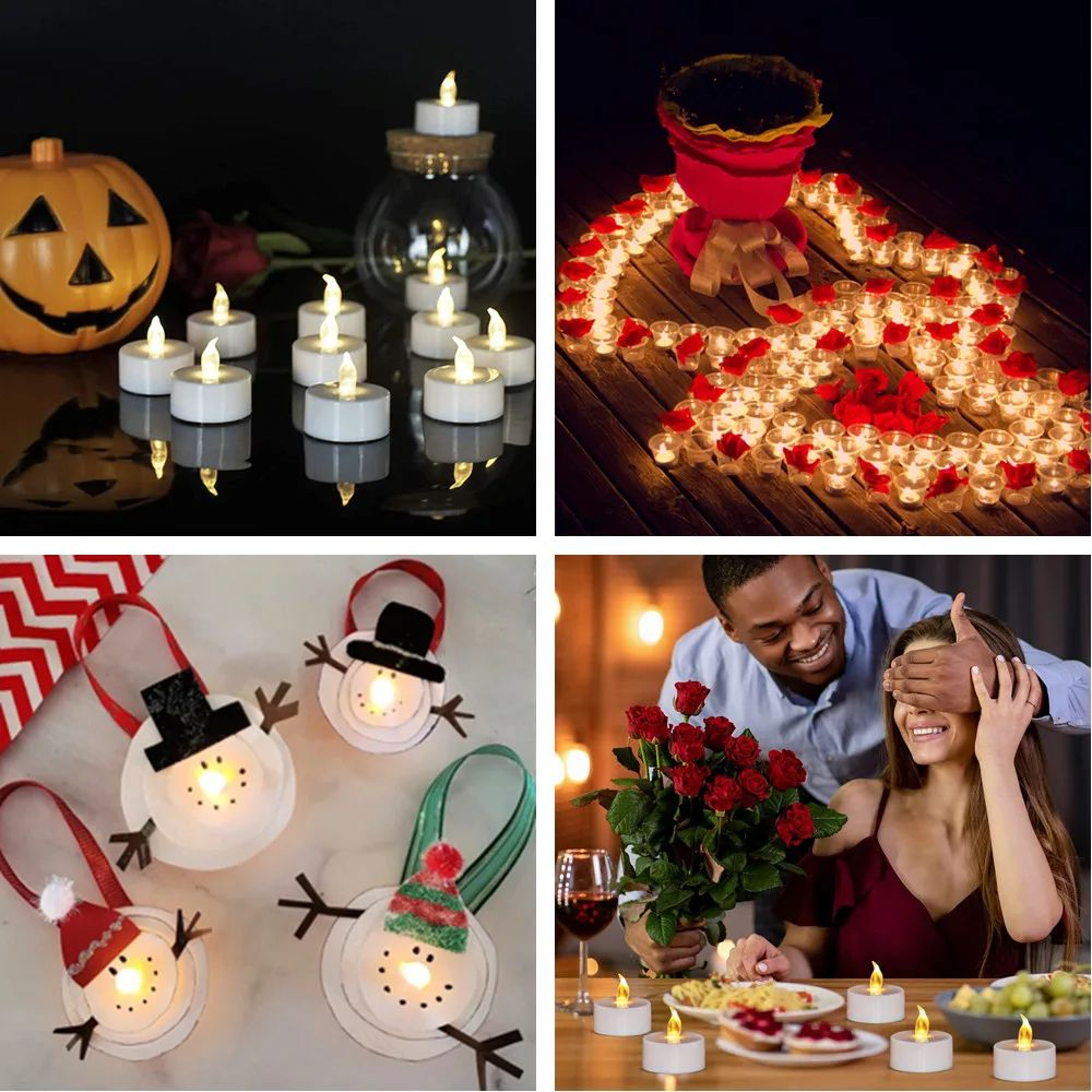 24Pcs Flickering LED Candle Tealights NoRemoteRemote Control Candles Flameless With Battery For Wed 5