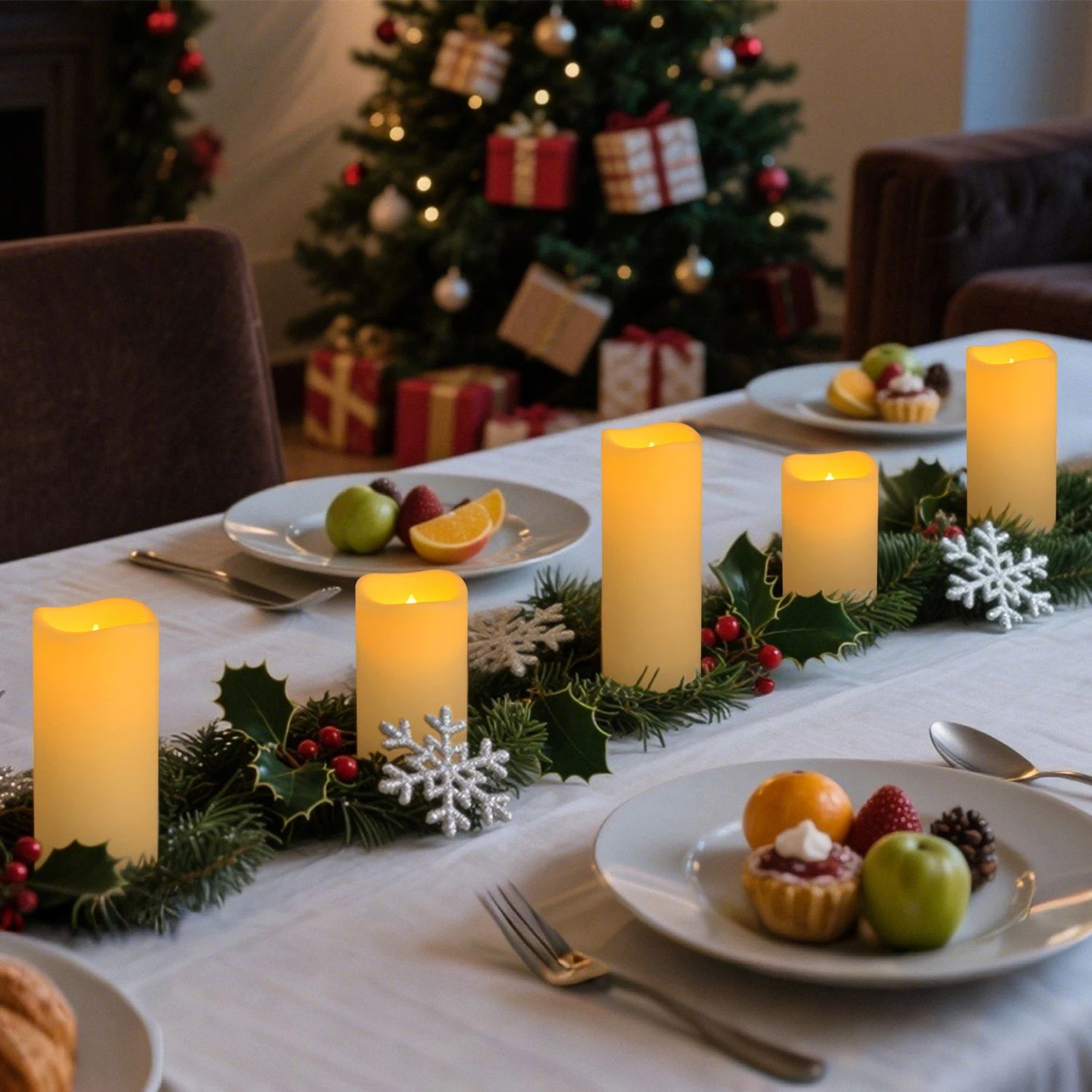 BatteryPowered LED Wax Candles With Remote Control  Flameless Dimmable Decorative Pillar Candles 5