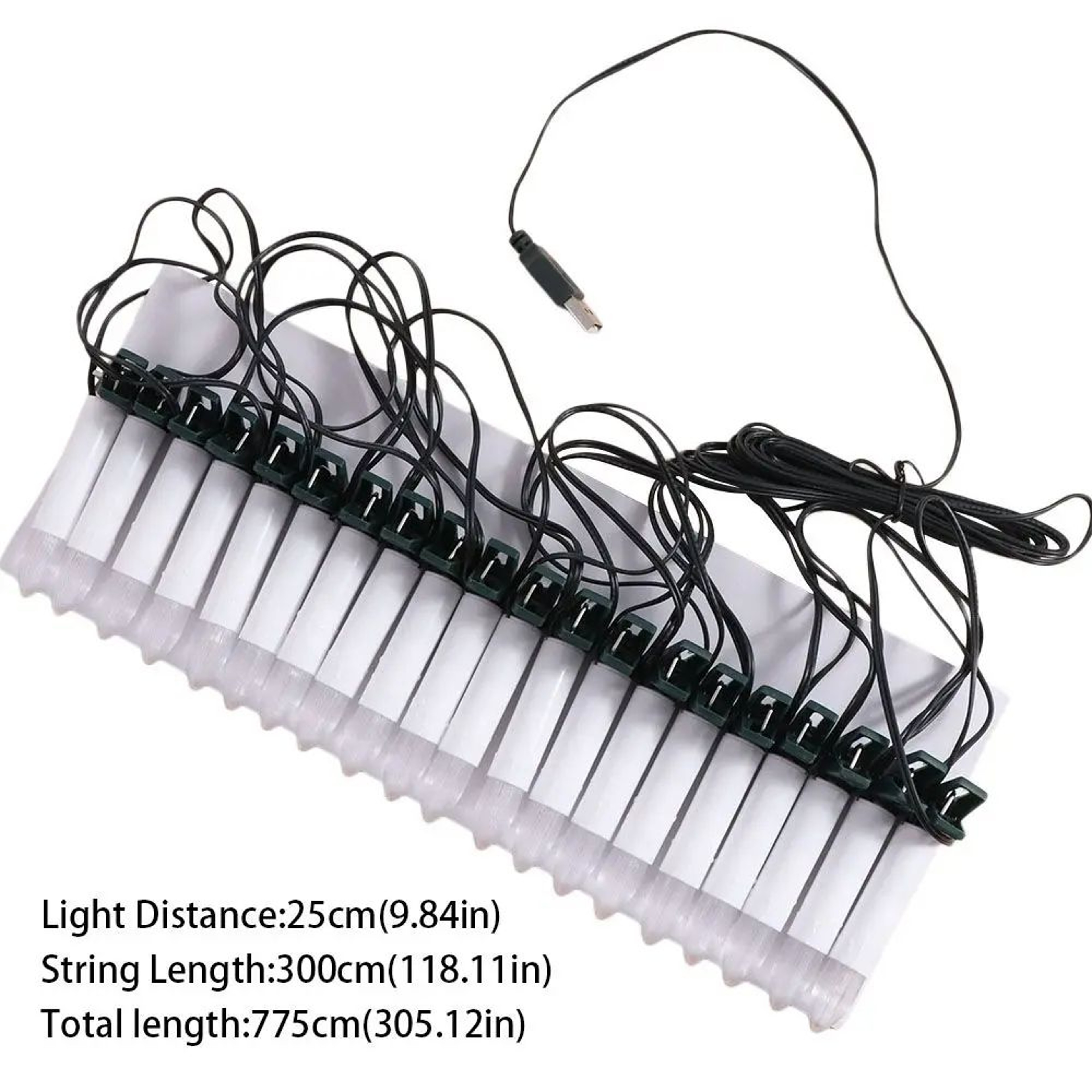 20pcs USB LED ClipOn Flameless Candle String Lights  Reusable Christmas Tree Decorative Lights 5