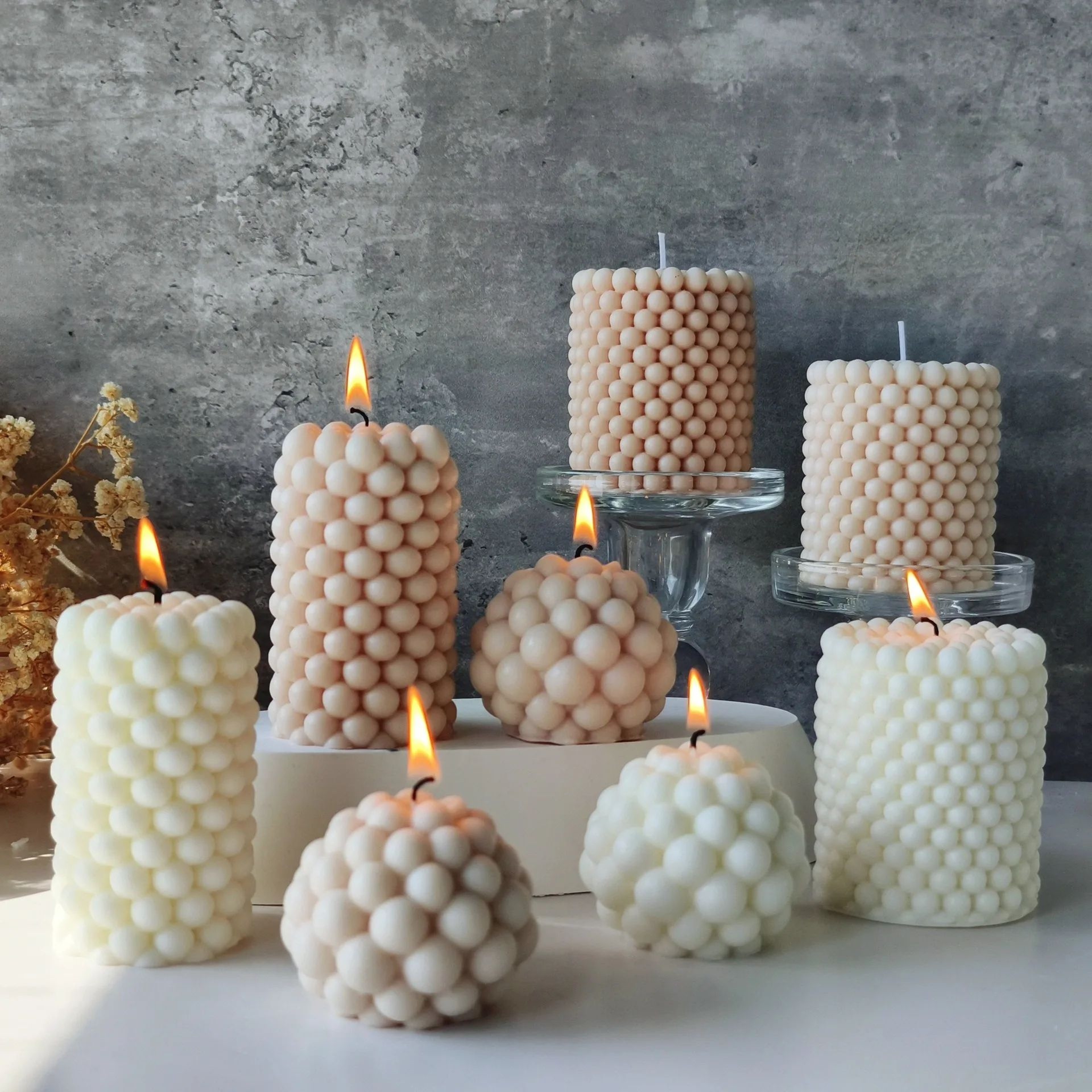 Nordic Bubble Cube Soy Wax Scented Candle  Aromatherapy Home Decor For Bedroom Table  Gifts 0