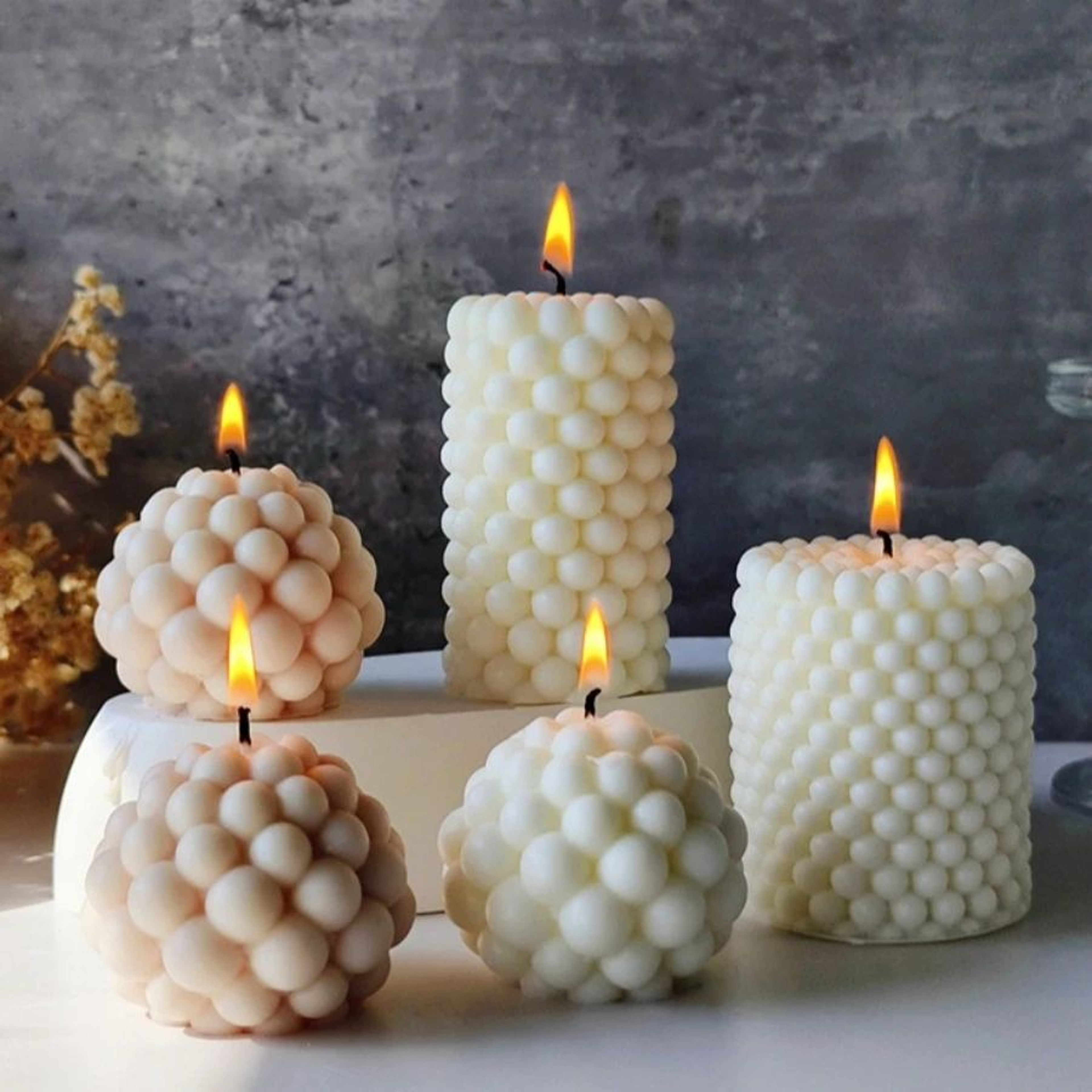 Nordic Bubble Cube Soy Wax Scented Candle  Aromatherapy Home Decor For Bedroom Table  Gifts 1