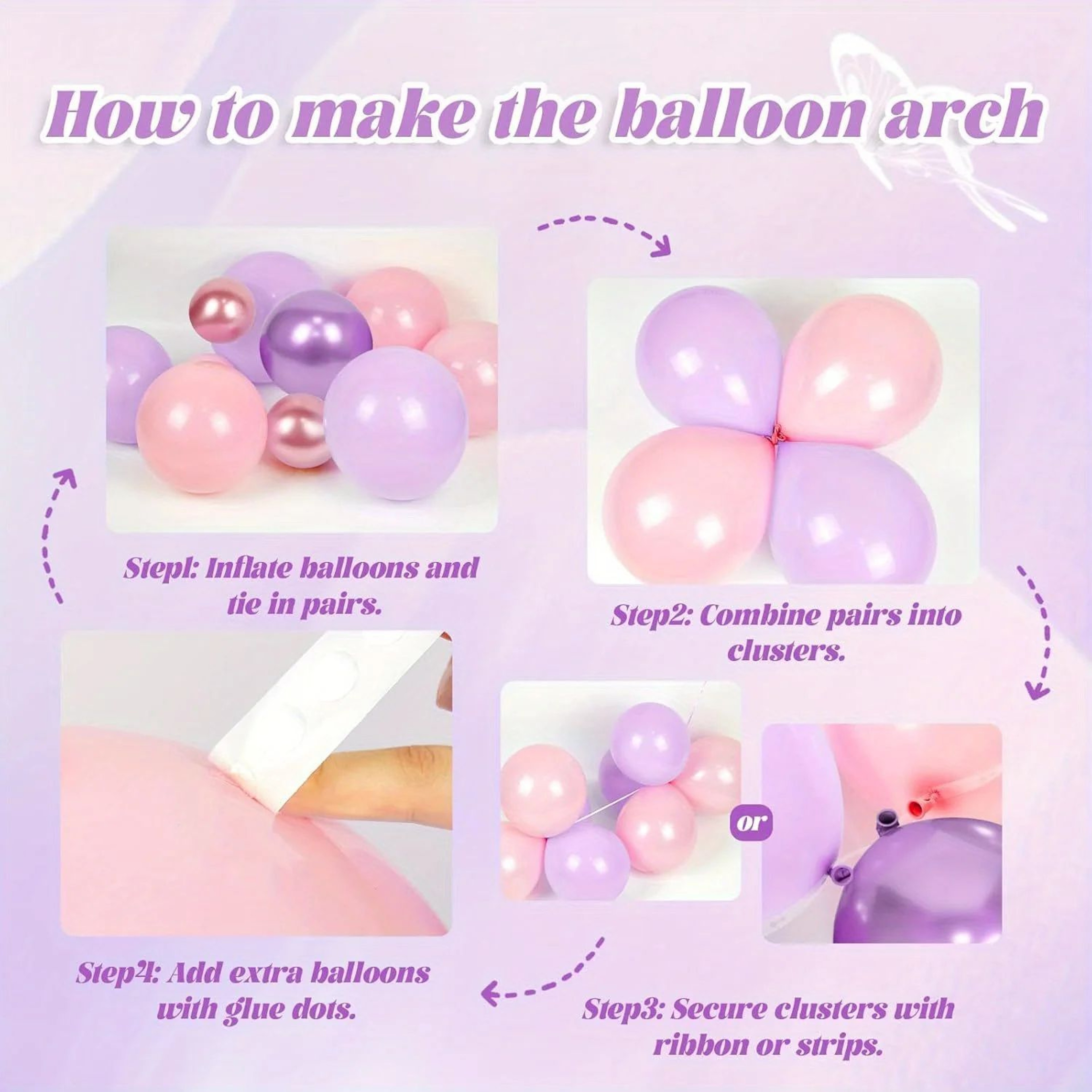 148pcs Pink  Purple Halloween Balloon Garland Kit  Ghost Foil Balloons Latex Party Decorations  Arc 4