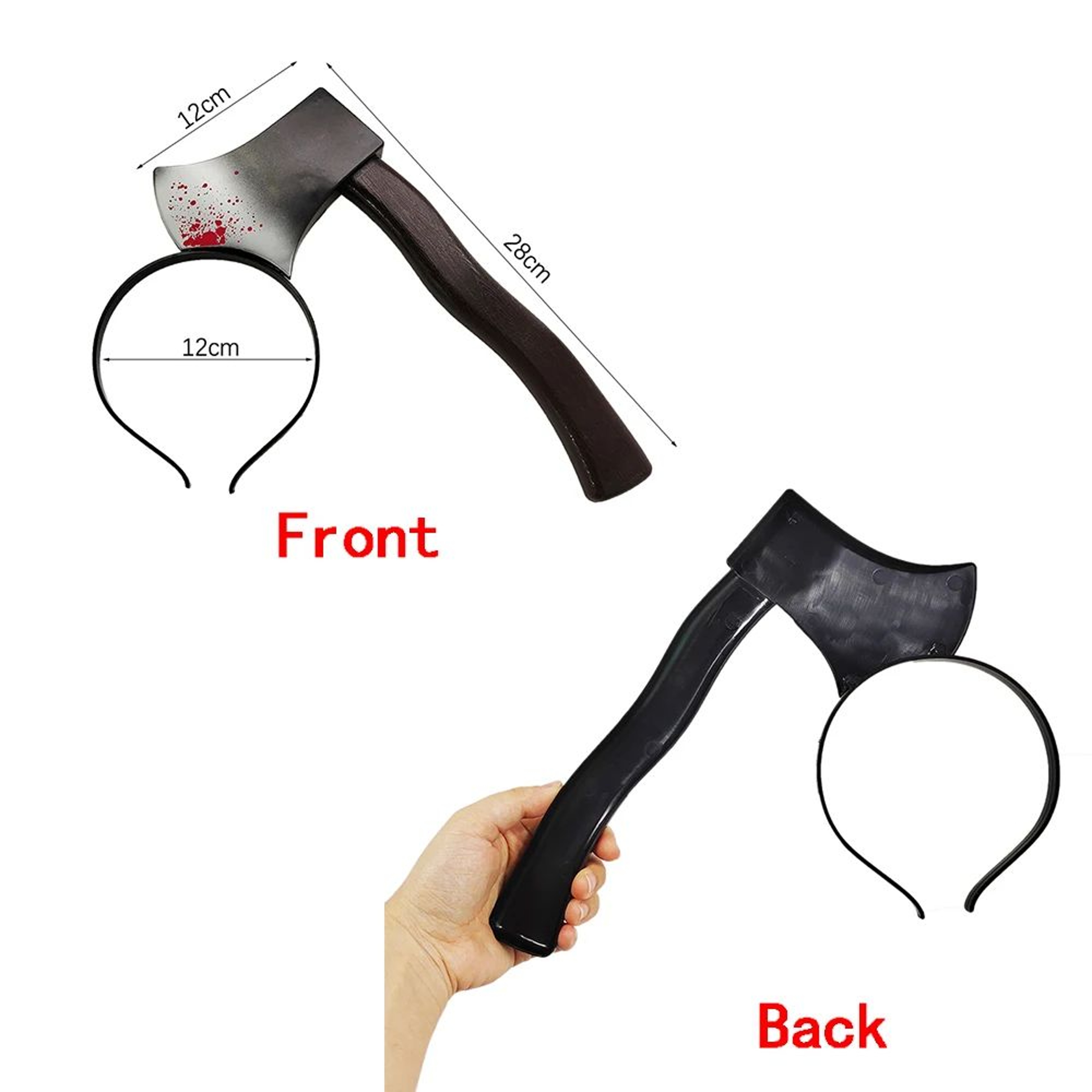 Halloween Horror Hair Hoop  Fake Bloody Axe Saw  Knife Gothic Headband Cosplay Party Accessory 2