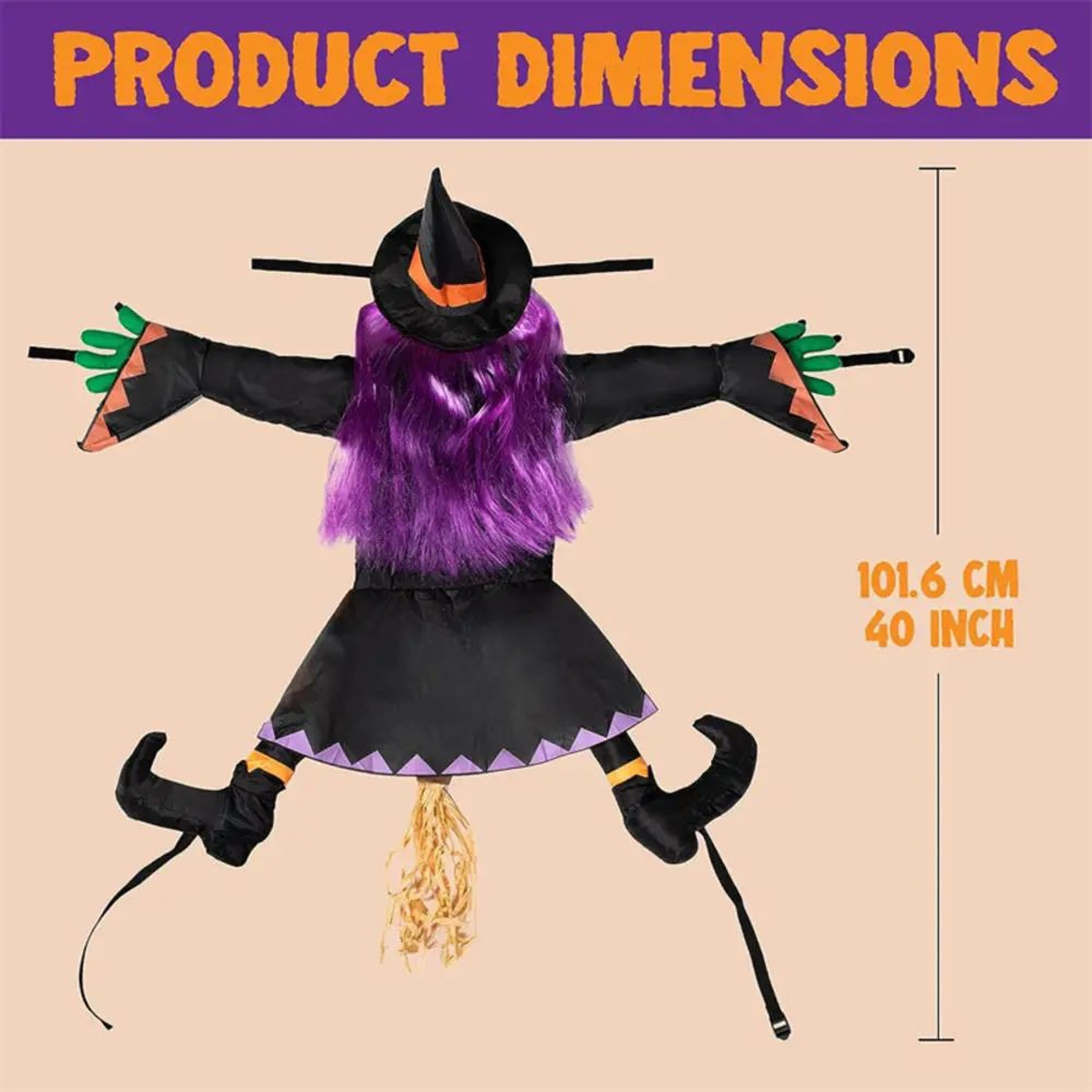 Halloween Crashing Witch Tree Decoration  Flying Witch Yard Decor For Lawn Patio Porch  Outdoor Par 5