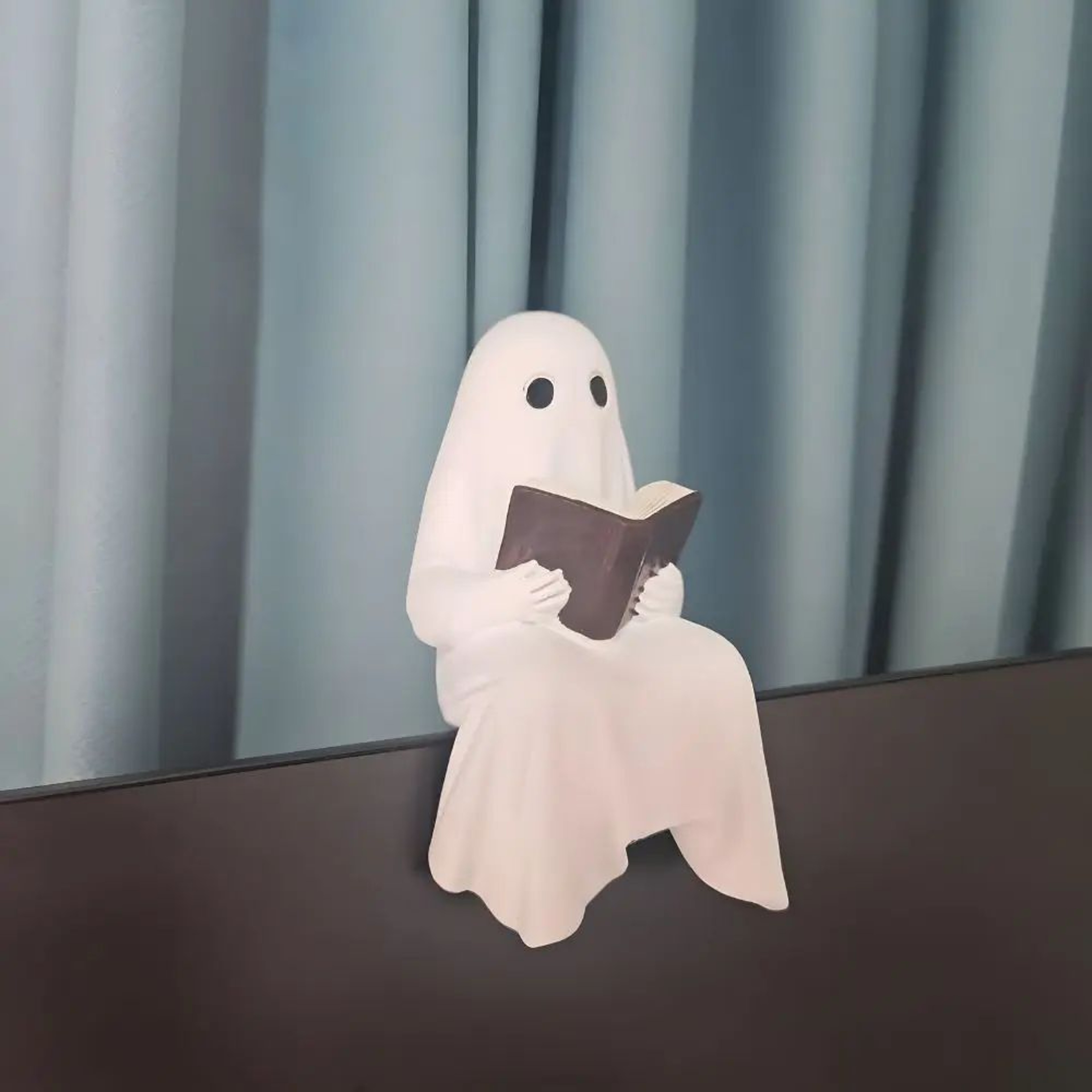 Reading Ghost Resin Statue  Cute Halloween Ghost Figurine For Home Office  Bookshelf Decor 4