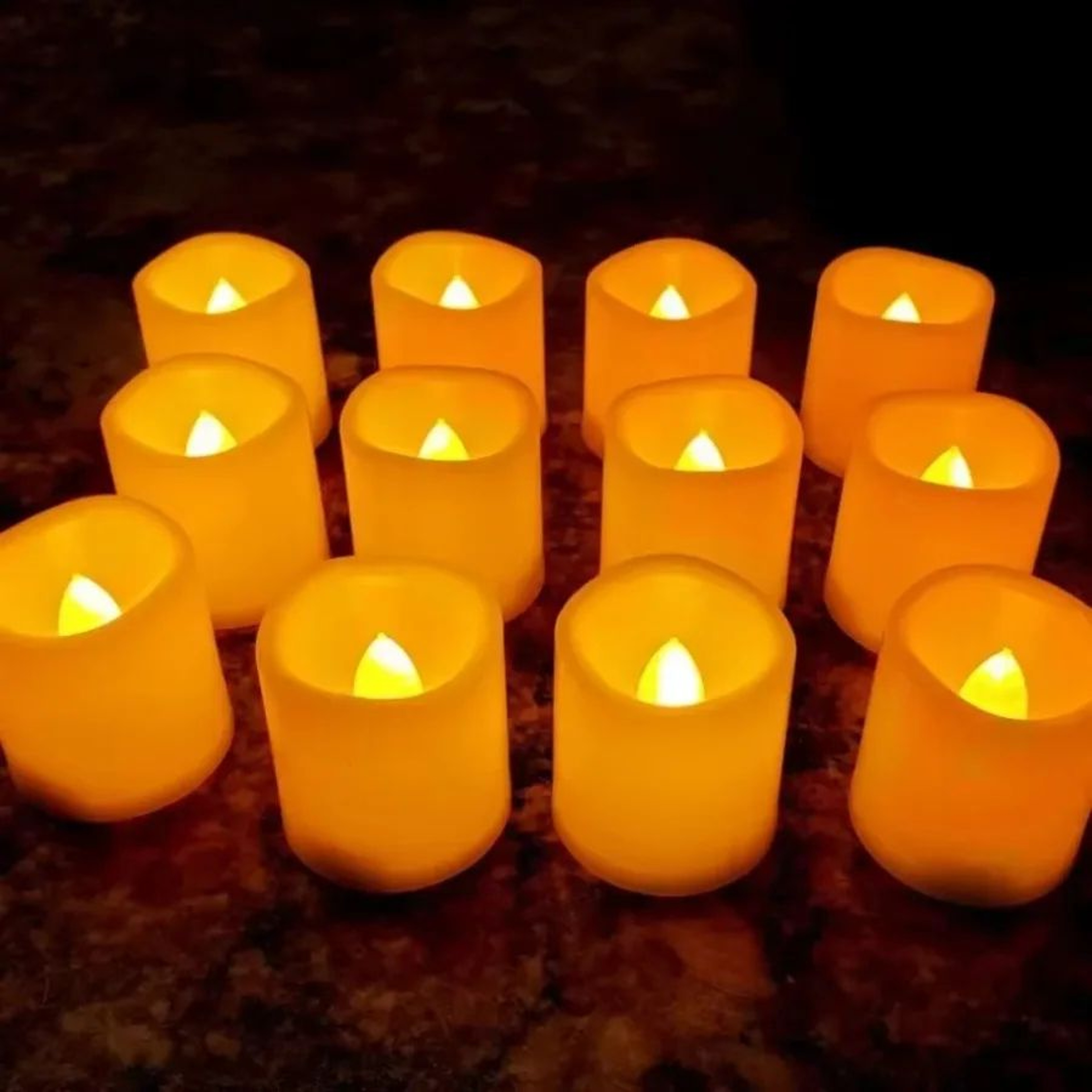 LED Flameless Flickering Tealight Candles  Battery Operated Warm White Lights For Christmas Wedding 0