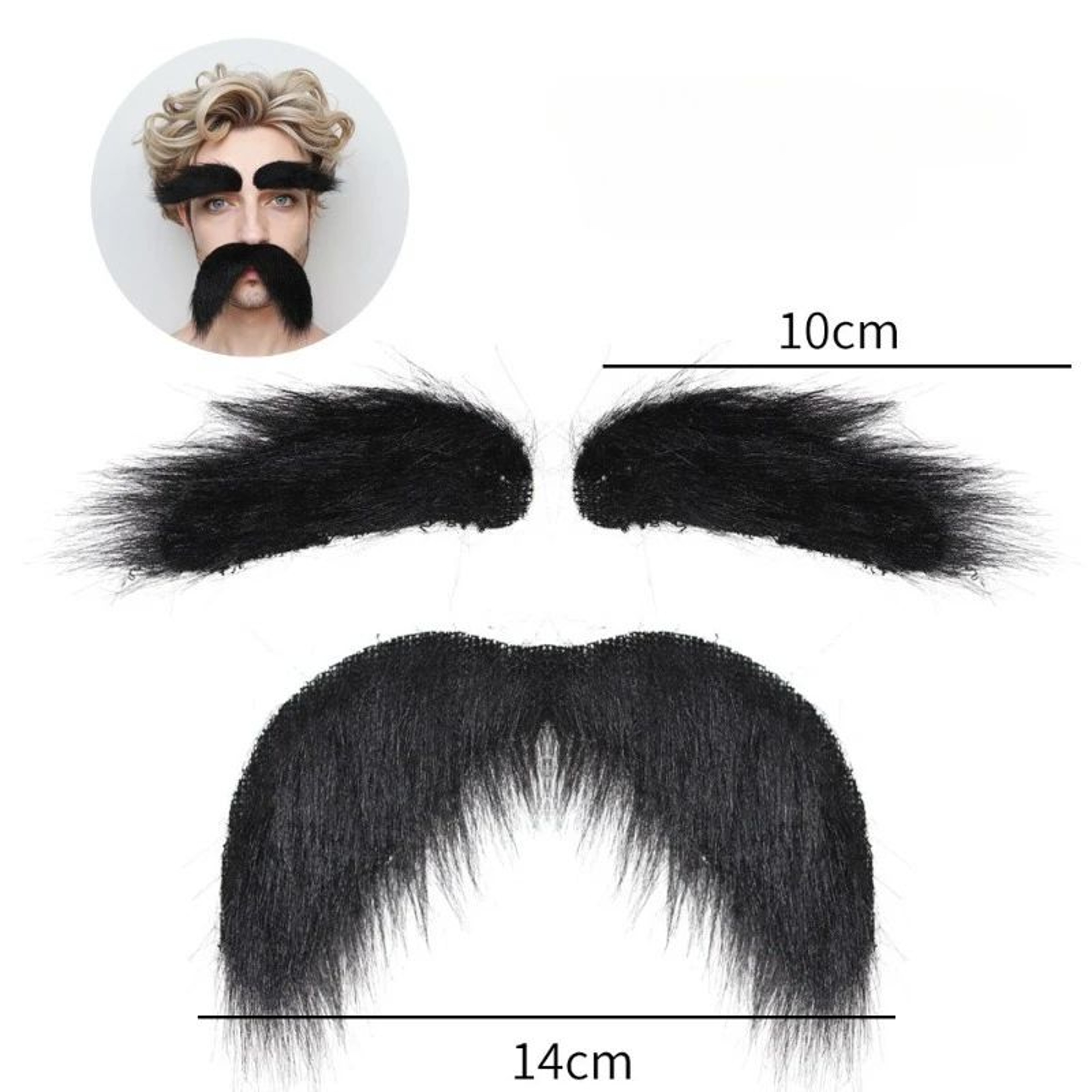 SelfAdhesive Fake Mustache  Eyebrow Set  Costume Beard Props For Halloween Santa  Cosplay 2