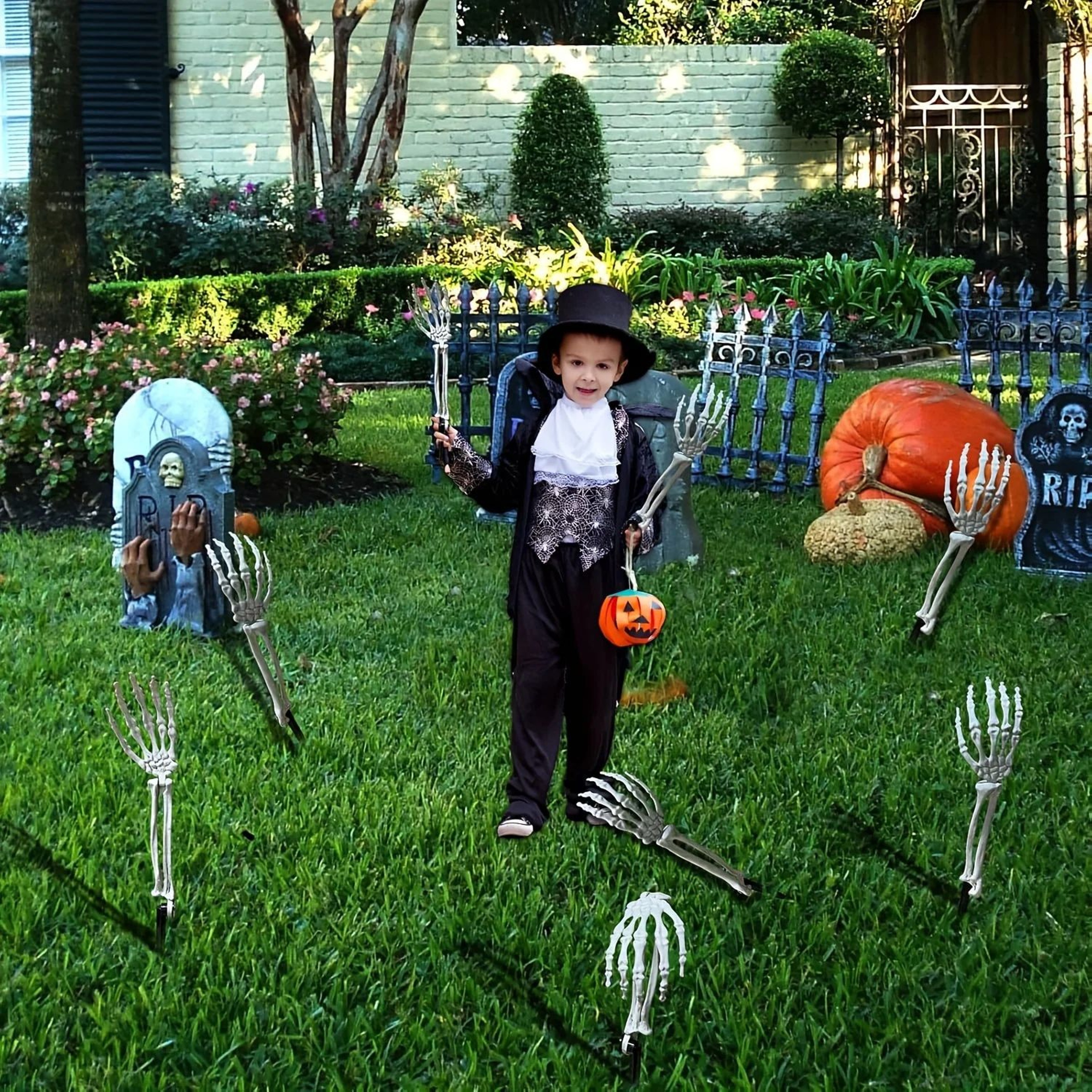 Skeleton Skull  Hand Garden Stakes  Halloween Yard Ground Decorations  Outdoor Party Decor 3
