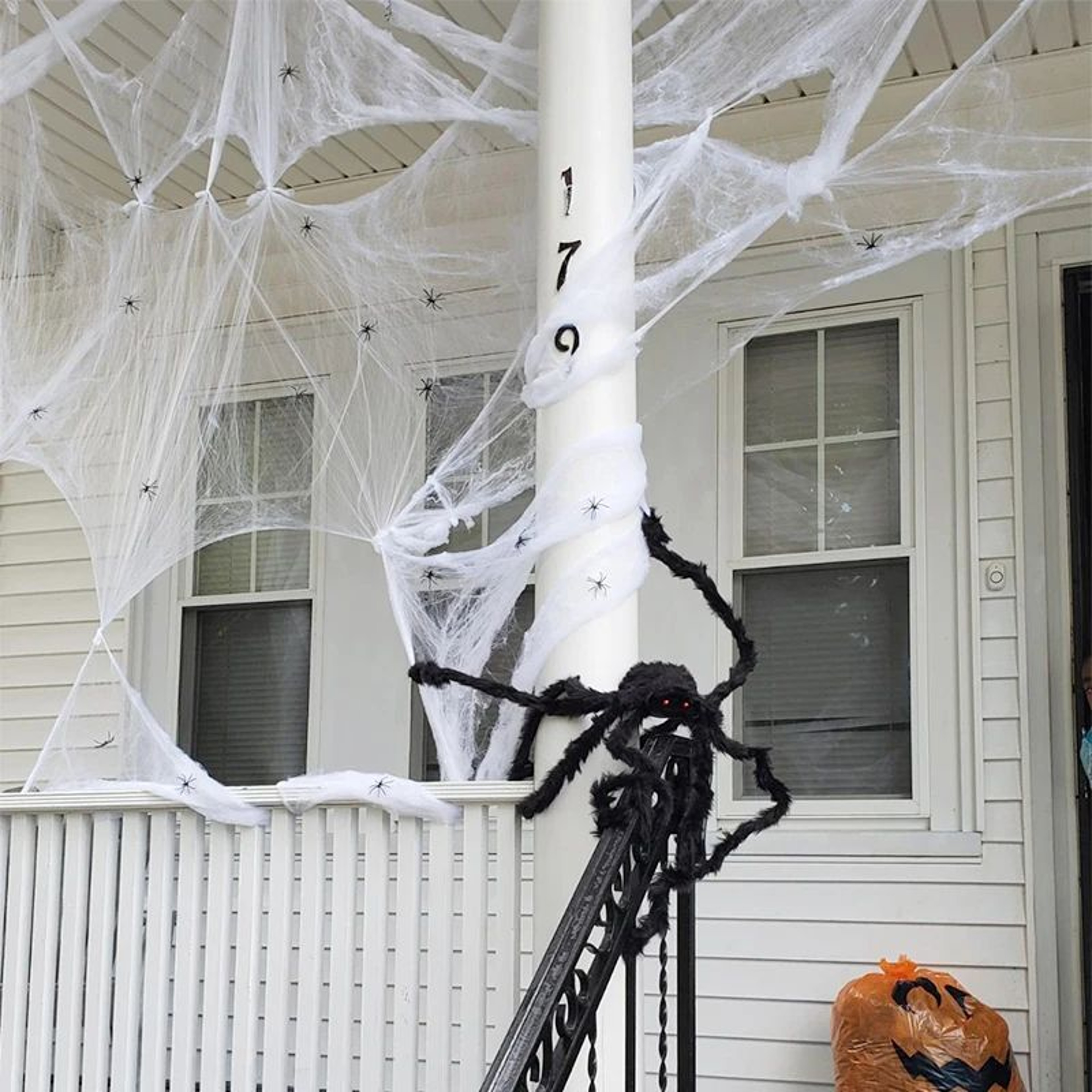 Stretchable Artificial Spider Web  Halloween Cobweb Decoration For Haunted Houses Parties  IndoorOu 1
