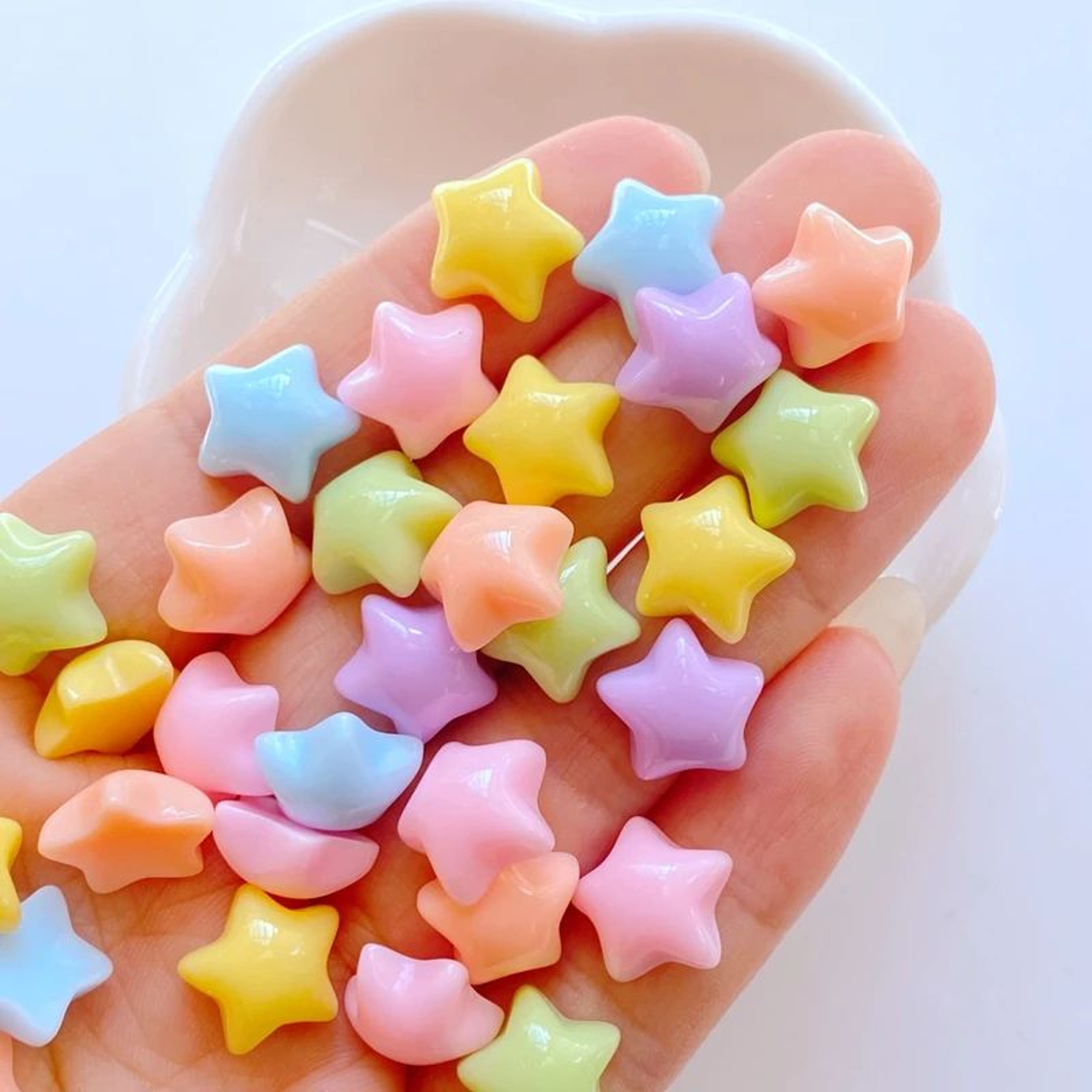 30pcs Cute Resin Flat Back Cabochons  Star Heart Square  Flower DIY Craft Embellishments 6