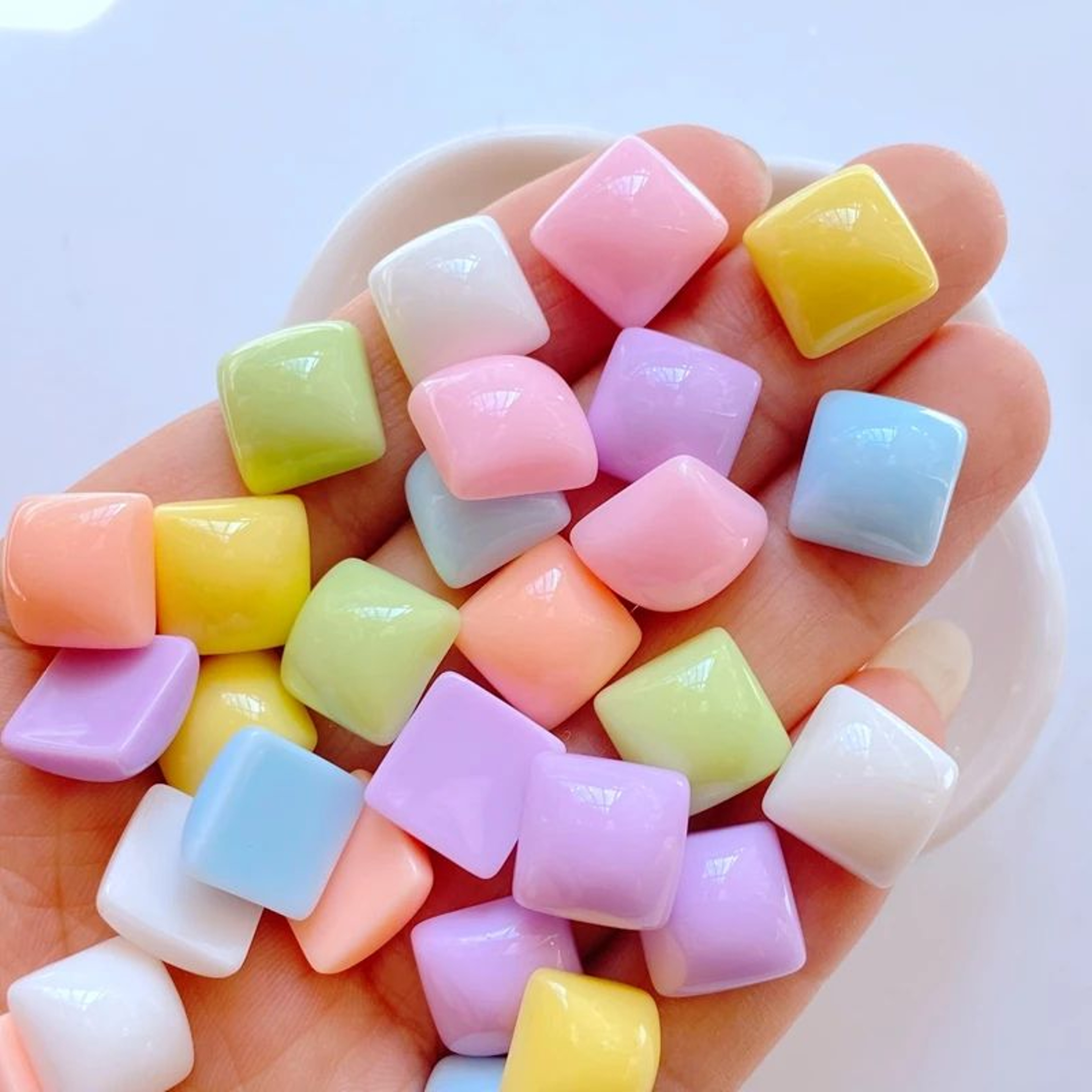 30pcs Cute Resin Flat Back Cabochons  Star Heart Square  Flower DIY Craft Embellishments 10