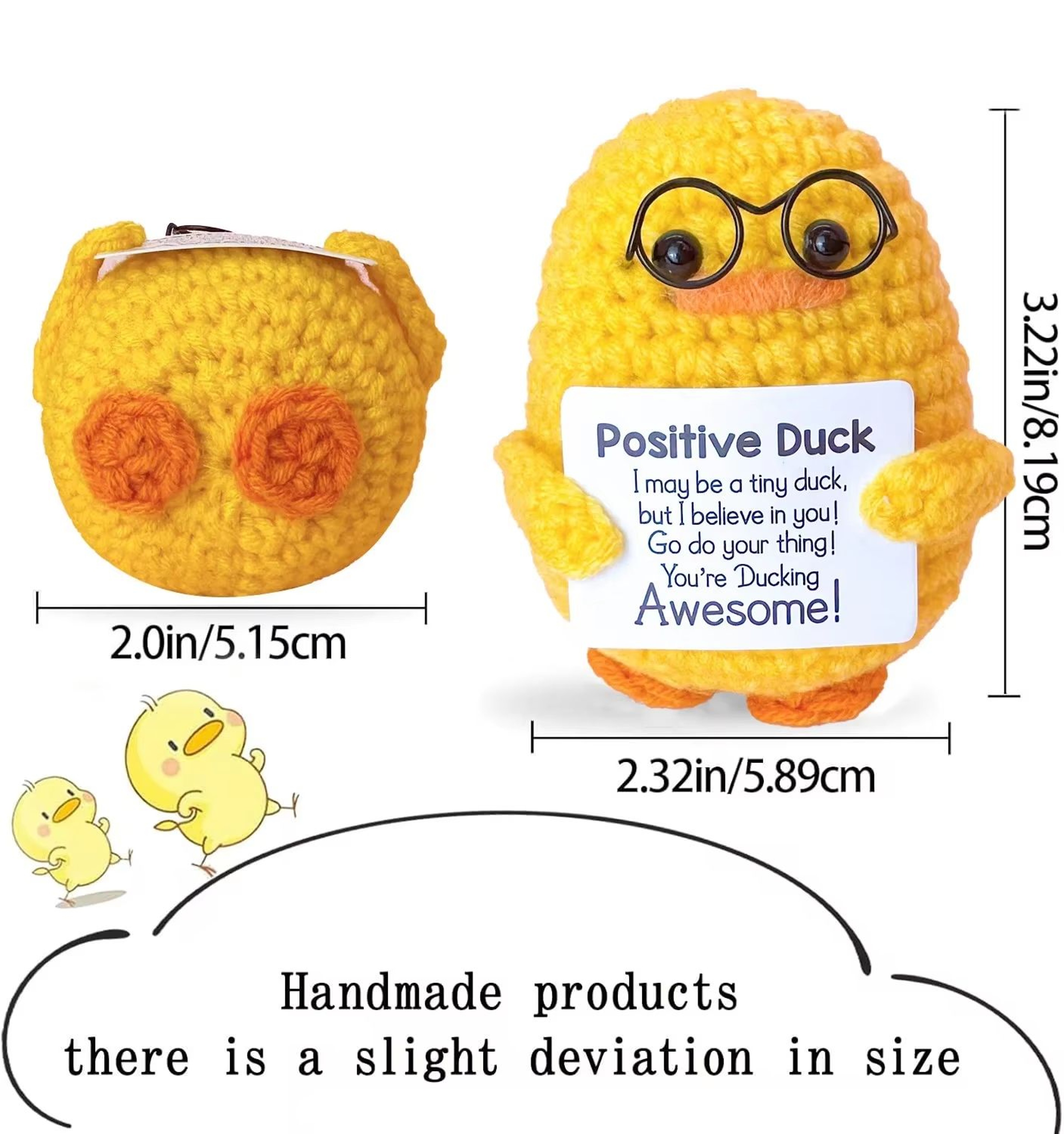 Positive Energy Pocket Hug Crochet Doll  Handmade Knitted Plush Emotional Support Gift With Card 22