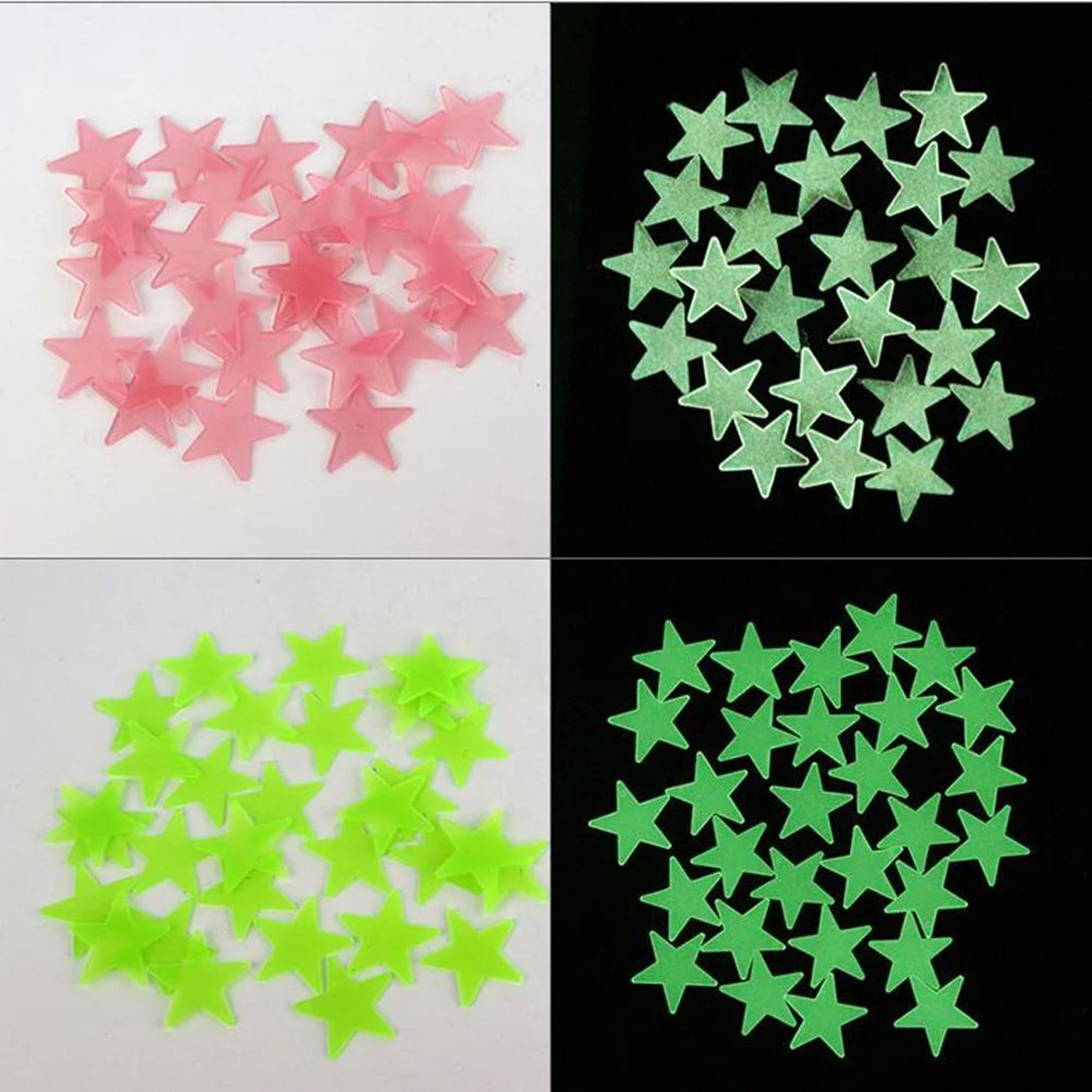 100pcs Glow In The Dark Star Wall Stickers  Luminous Ceiling Decals For Kids Bedroom  Nursery Room  3
