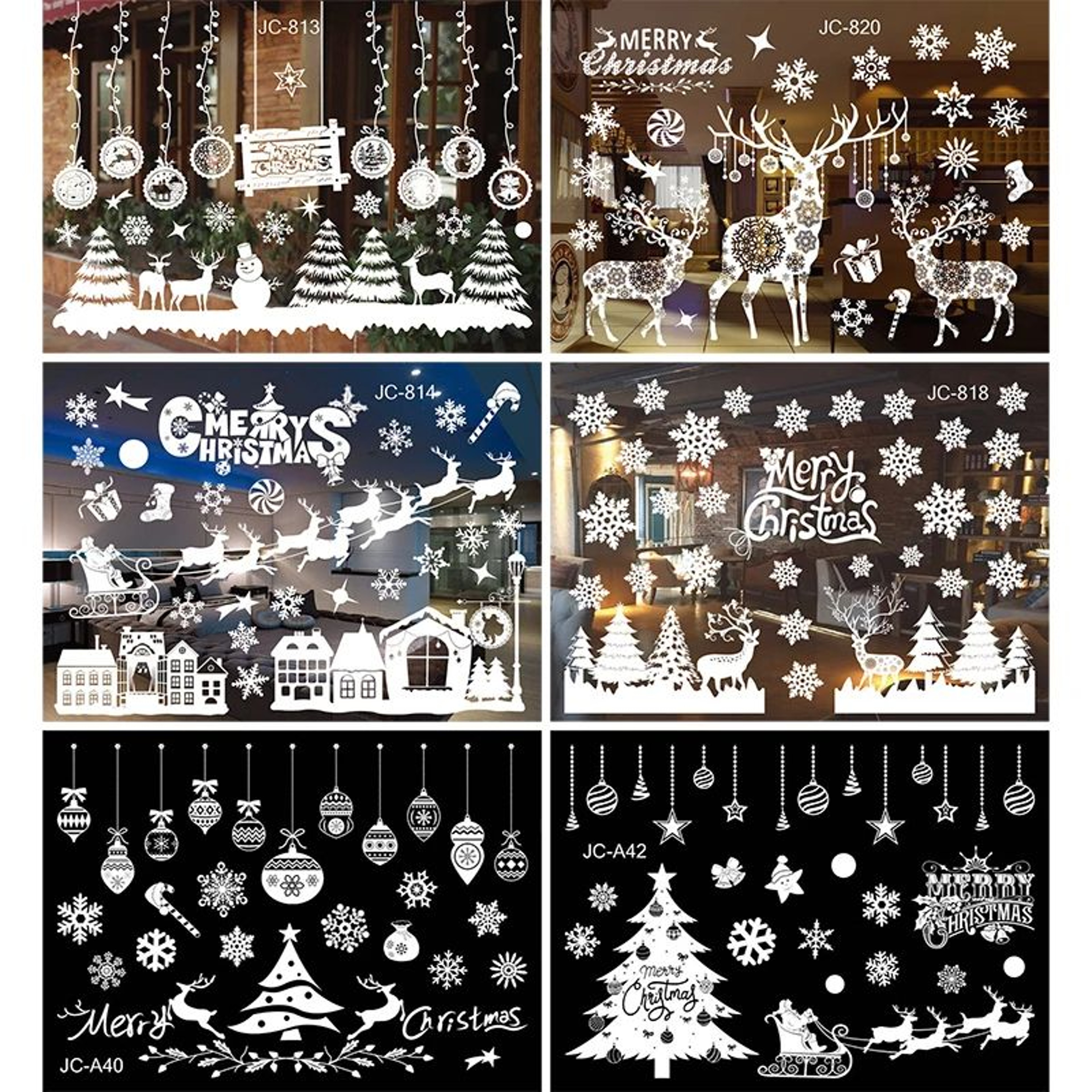 Christmas Window Stickers  Merry Christmas Wall Decals For Windows Kids Room  New Year Home Decorat 5