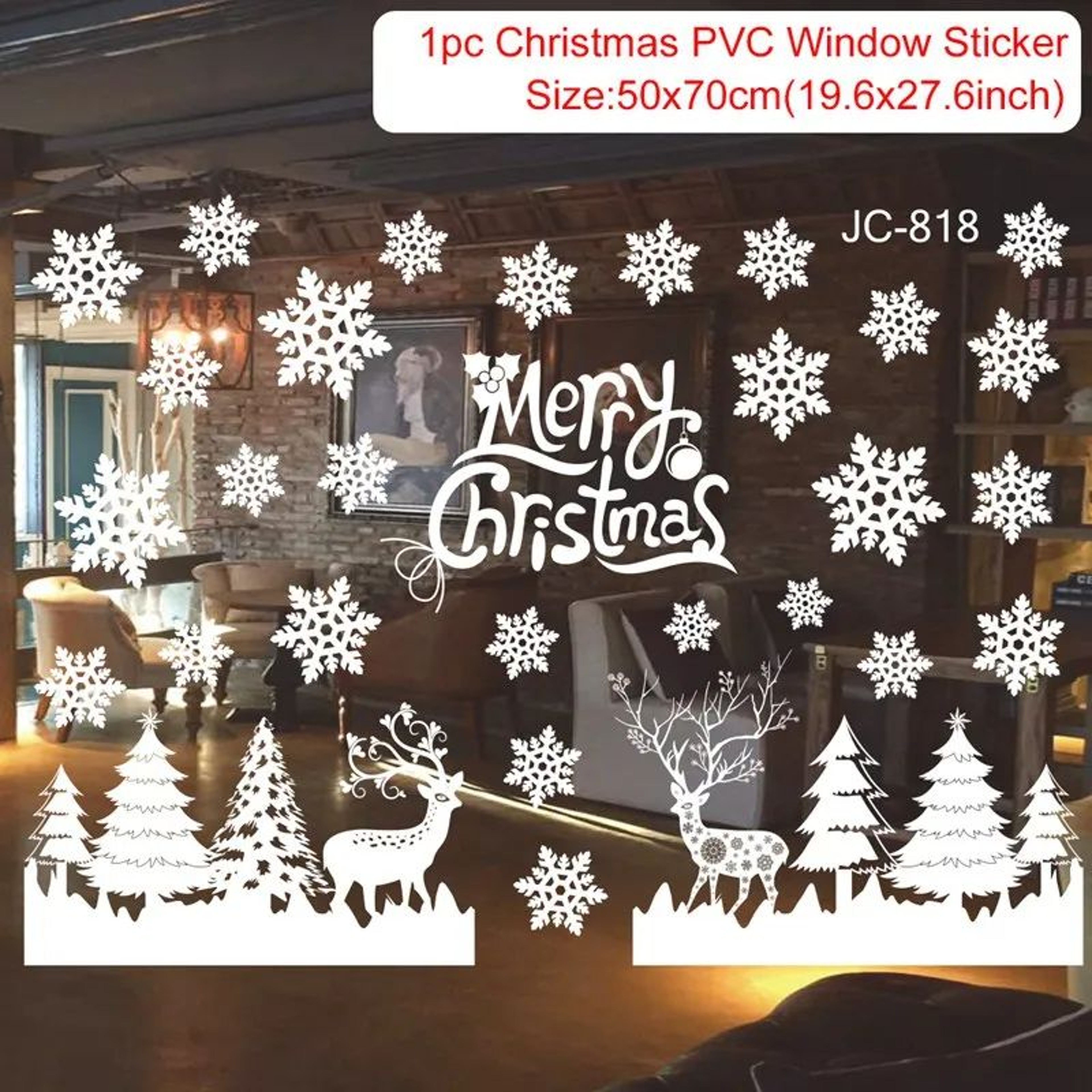 Christmas Window Stickers  Merry Christmas Wall Decals For Windows Kids Room  New Year Home Decorat 14