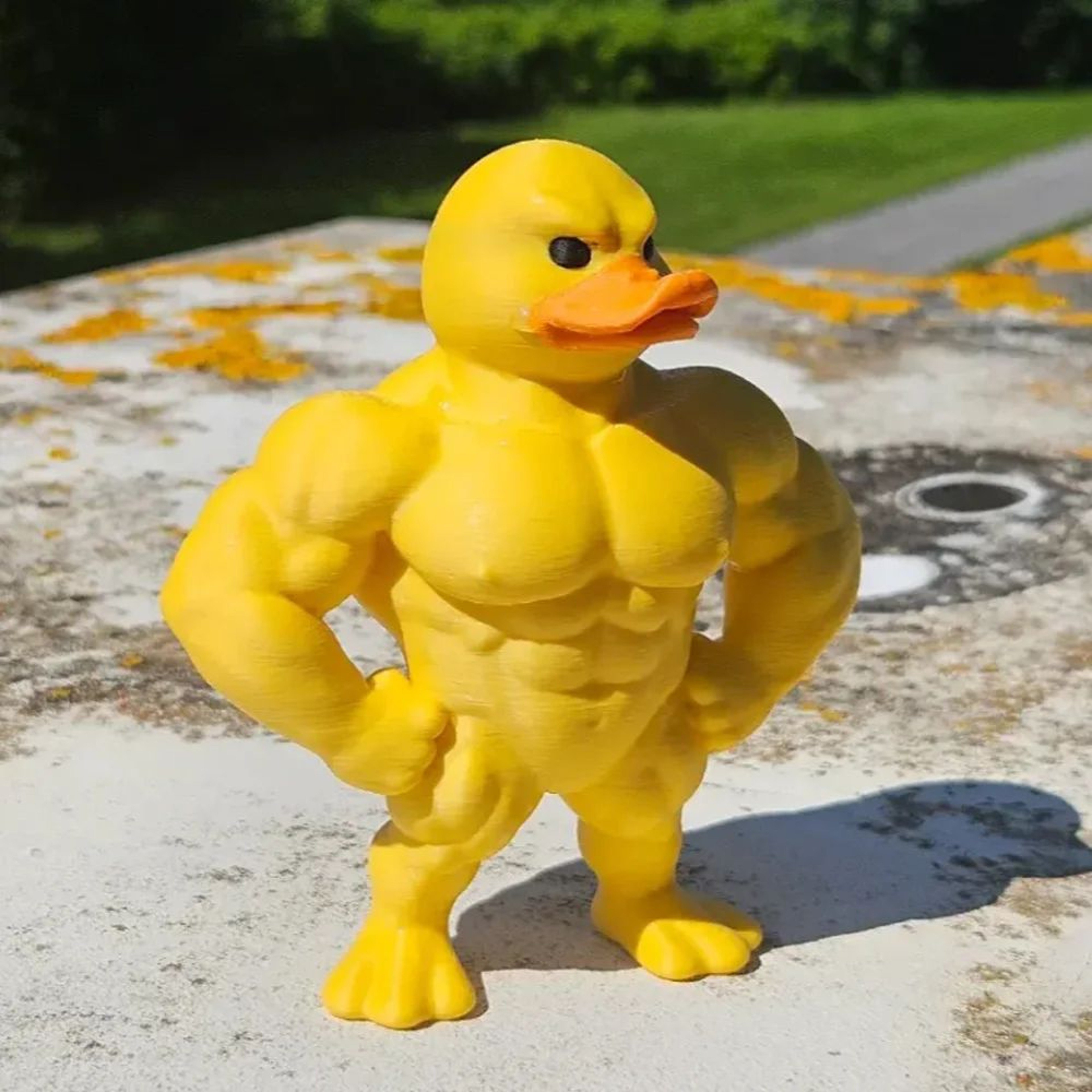 Muscle Duck Statue  3D Plastic Desktop Figurine Cute Bookshelf Decor  IndoorOutdoor Ornament 0