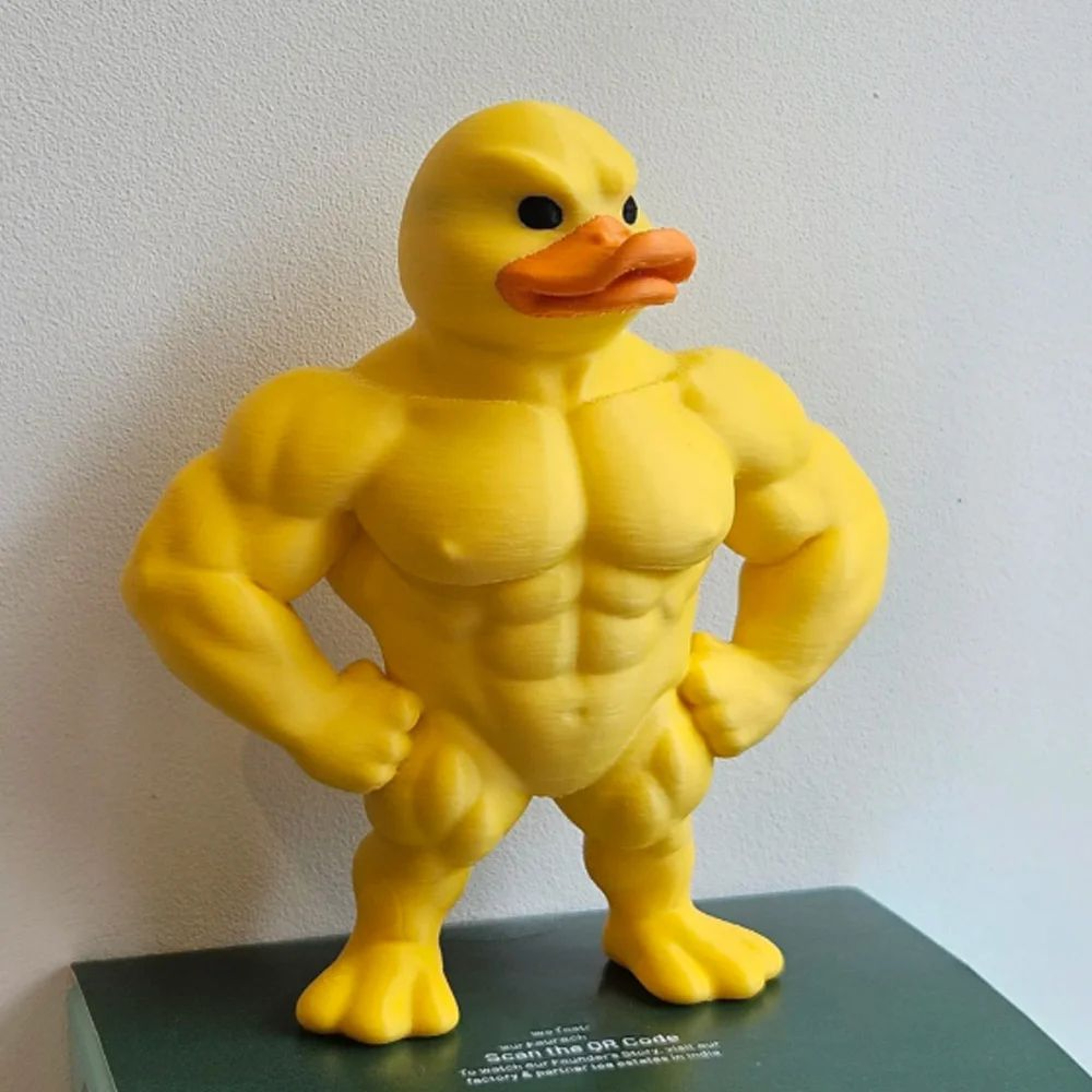 Muscle Duck Statue  3D Plastic Desktop Figurine Cute Bookshelf Decor  IndoorOutdoor Ornament 2