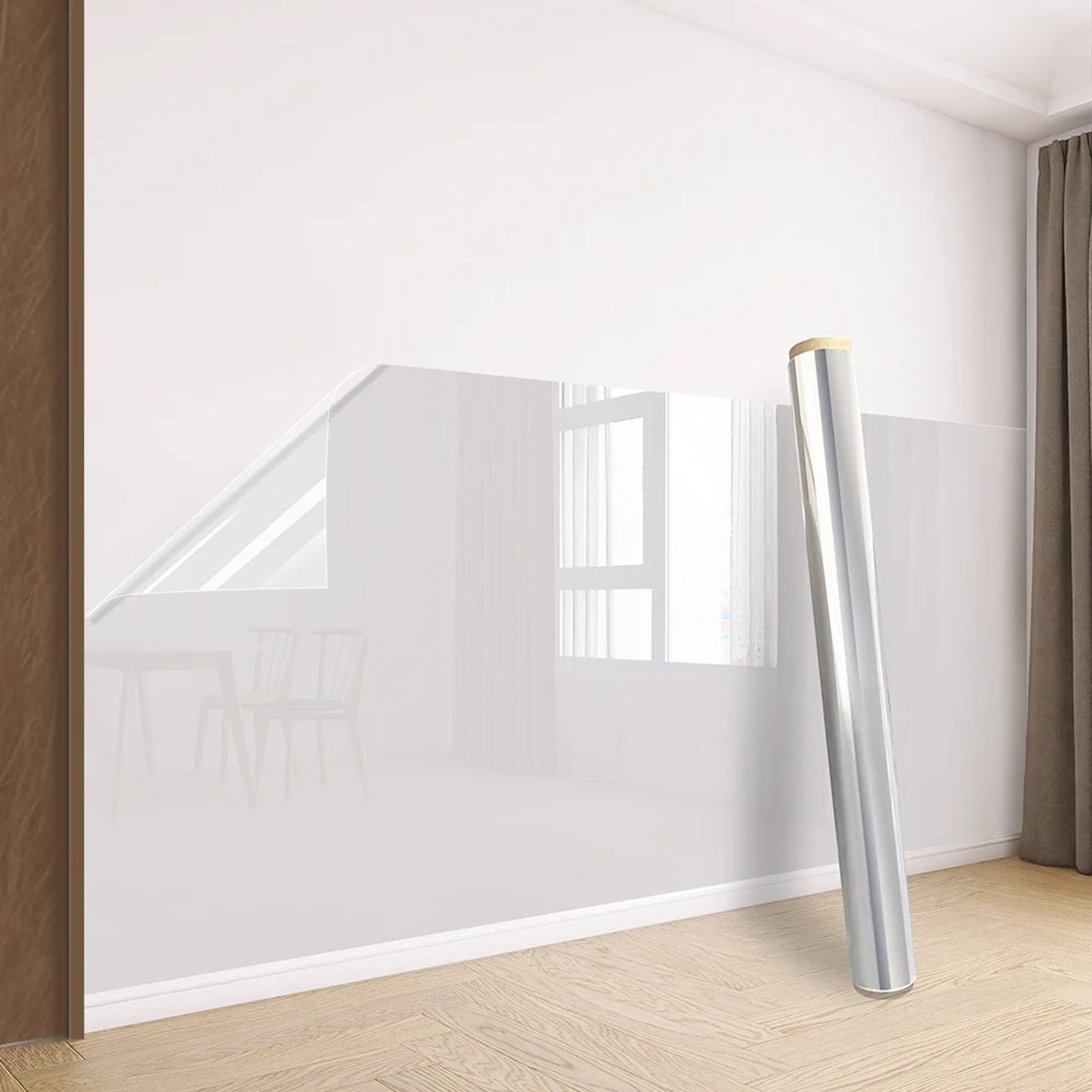 Electrostatic Wall Protection Film  Transparent Waterproof PVC Wall Sticker NonAdhesive DirtResista 0