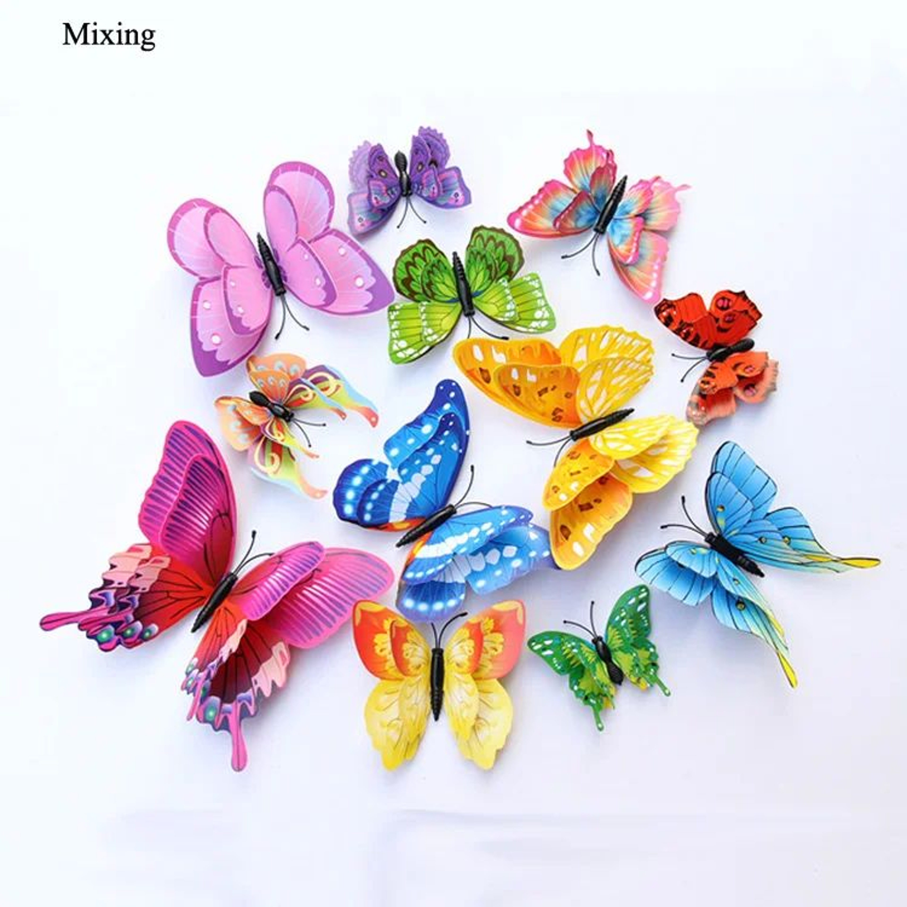 12pcs 3D Butterfly Wall Stickers  Double Layer Decorative Butterflies With Magnets  Adhesive For Ho 7