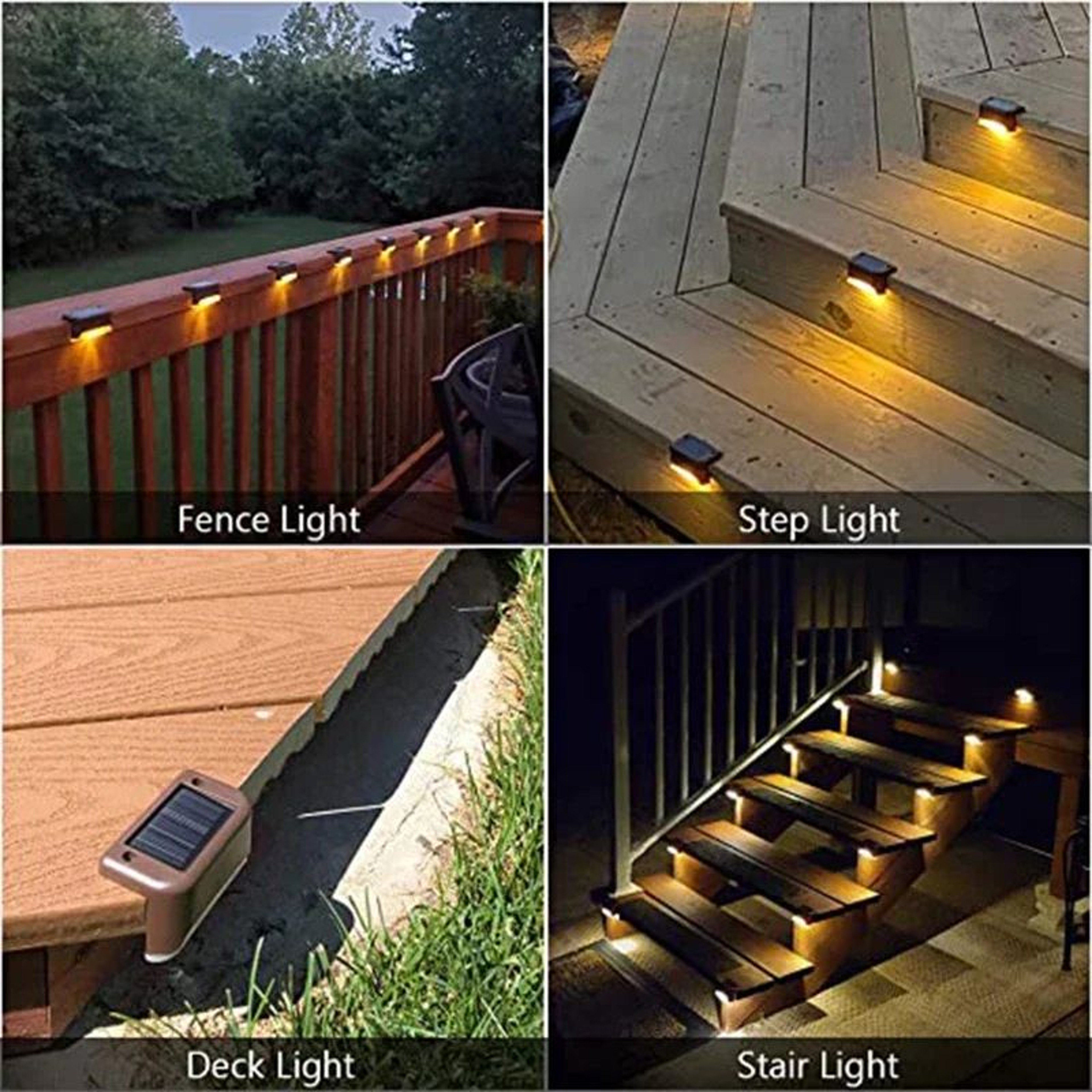 LED Solar Stair Light Waterproof Outdoor Step Lamp For Patio Garden Deck Fence  Walkway 4