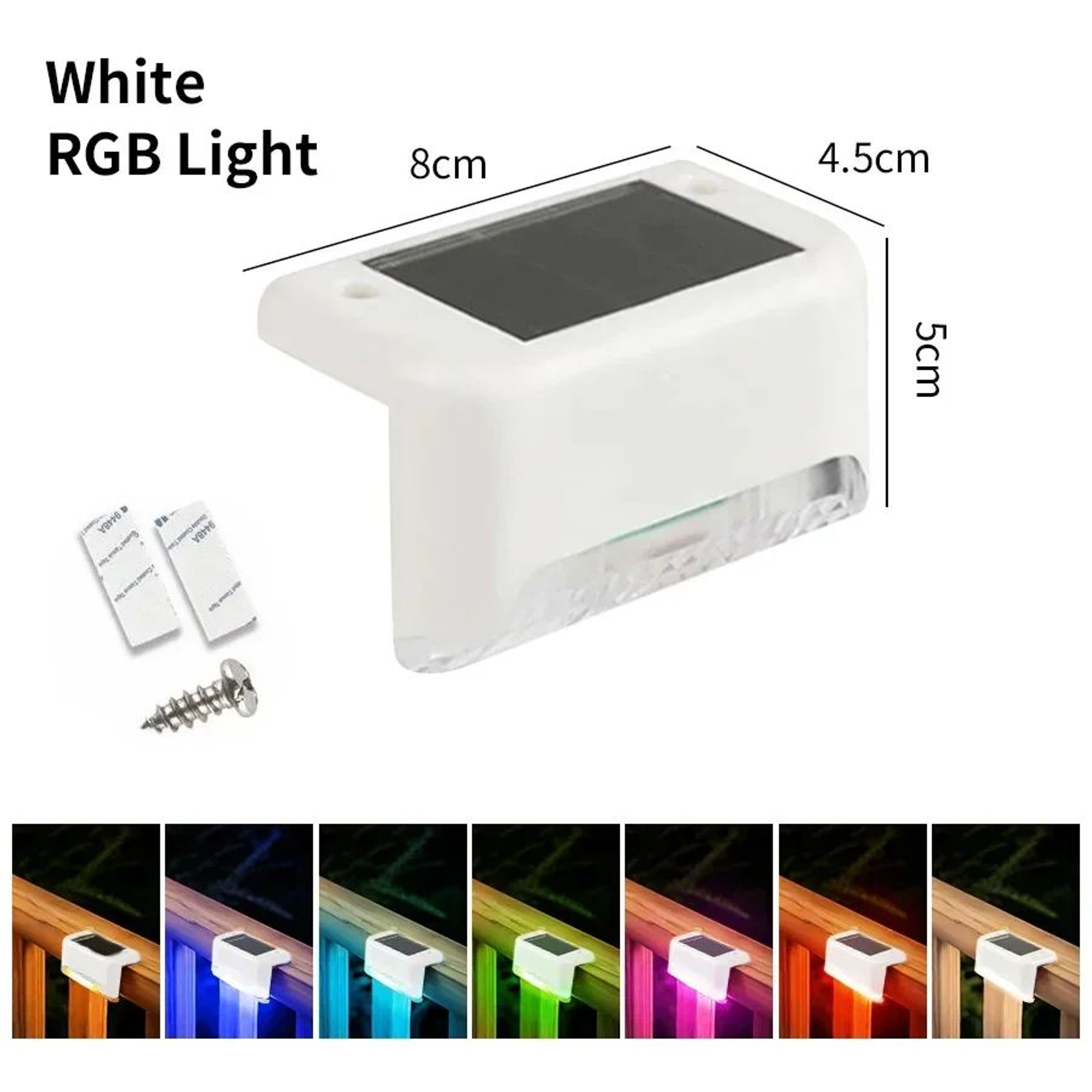 Solar Deck Lights Outdoor  Waterproof LED Solar Step Lights For Stairs Patio Fence Railing  Pathway 8