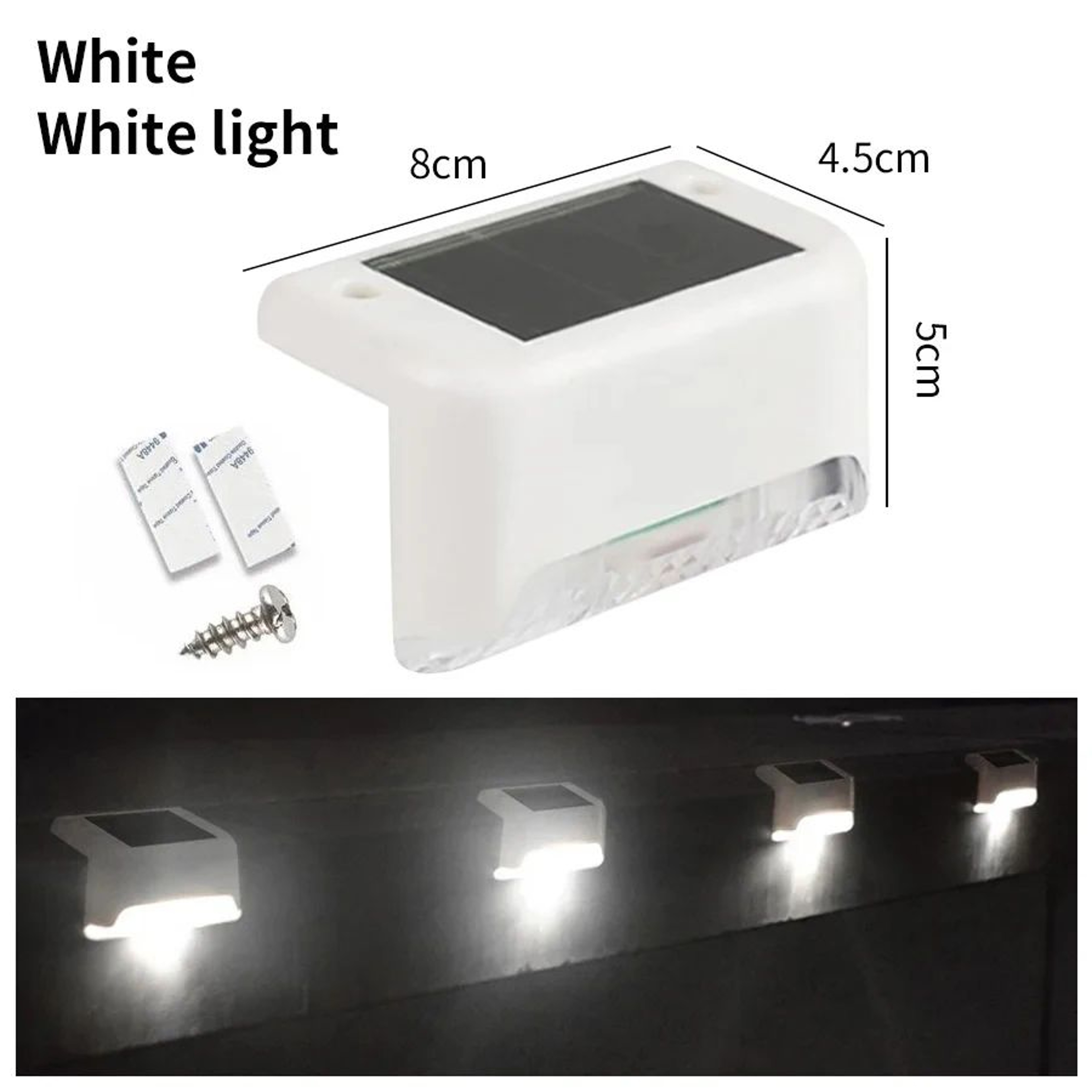 LED Solar Step Lights Outdoor  Waterproof Fence Stair Deck  Pathway Garden Lights 3 Color Modes 10
