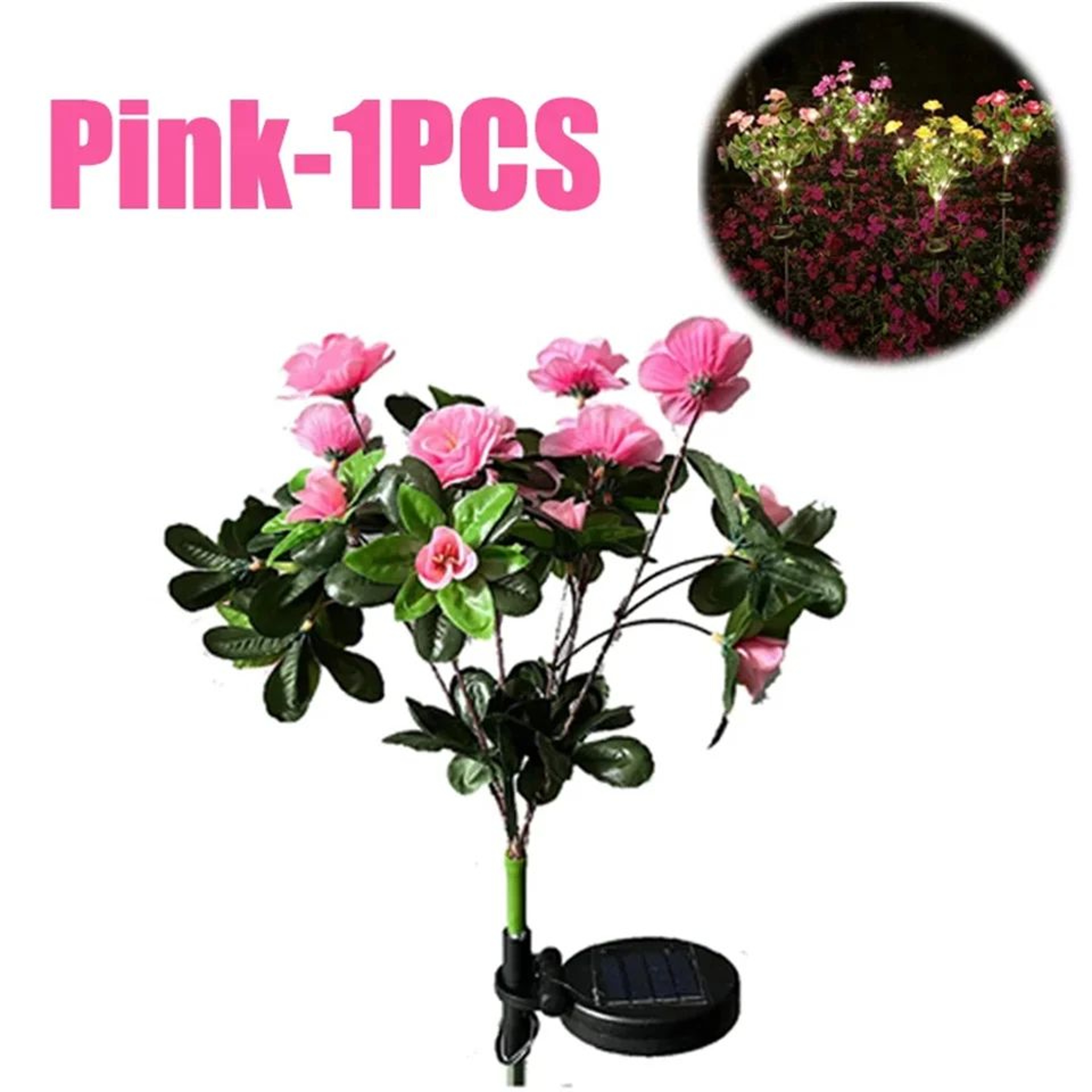 LED Solar Azalea Flower Garden Lights  Waterproof IP65 Outdoor Landscape Path  Yard Decorative Lamp 6