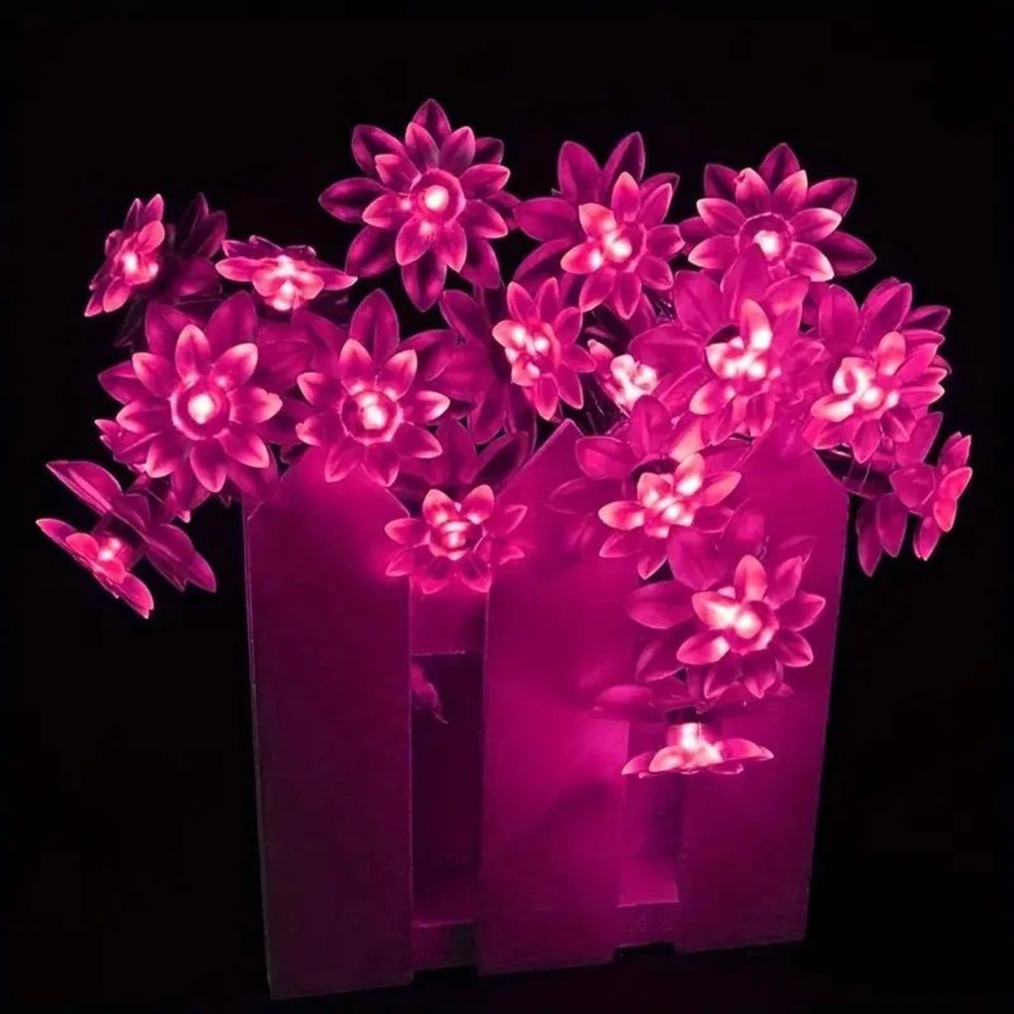 Solar Lotus Flower String Lights  Waterproof LED Cherry Blossom Fairy Lights For Garden Patio  Chri