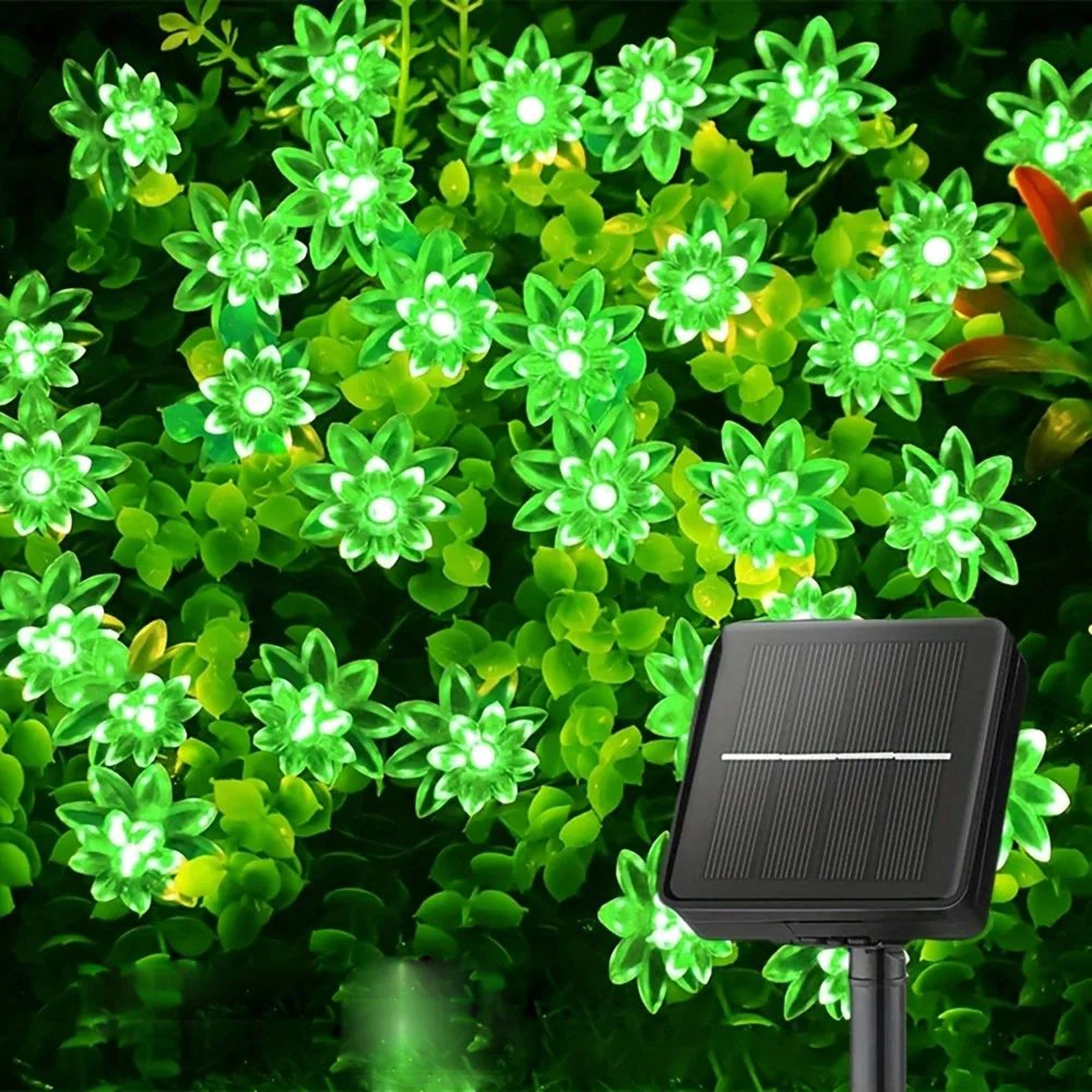 Solar Lotus Flower String Lights  Waterproof LED Cherry Blossom Fairy Lights For Garden Patio  Chri 12