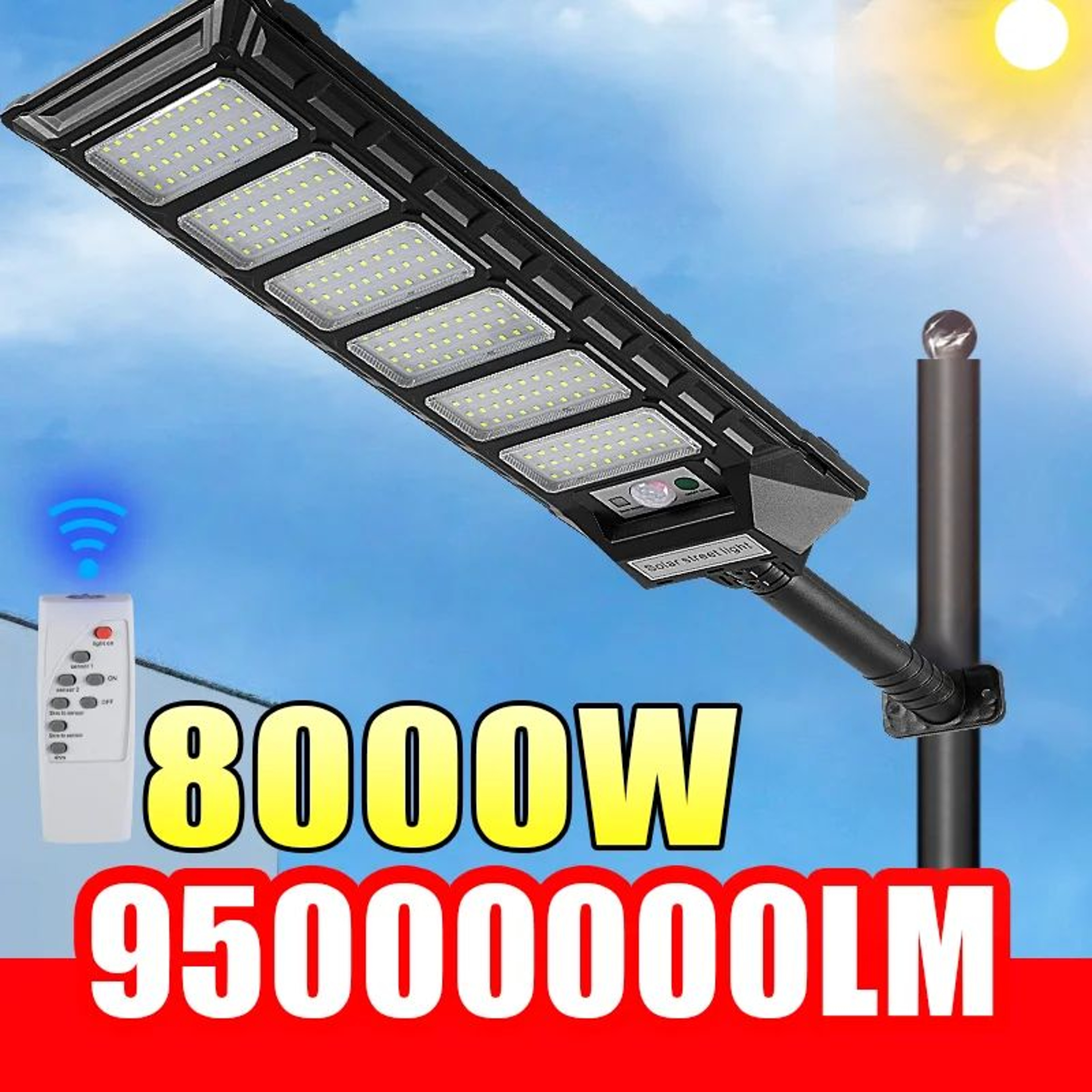 LED Solar Motion Sensor Wall Light  Waterproof Outdoor Garden Street  Security Lamp With Remote 0