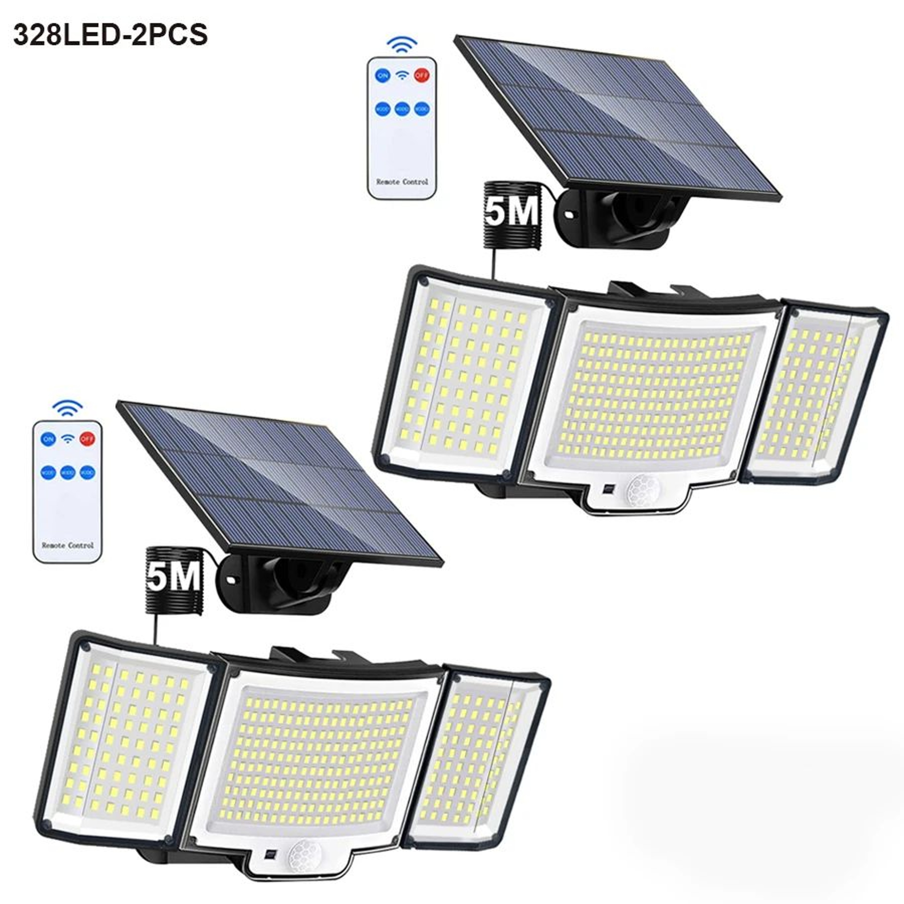 318 LED Solar Motion Sensor Light  IP65 Waterproof Outdoor Security Floodlight With Remote Panel  4 10
