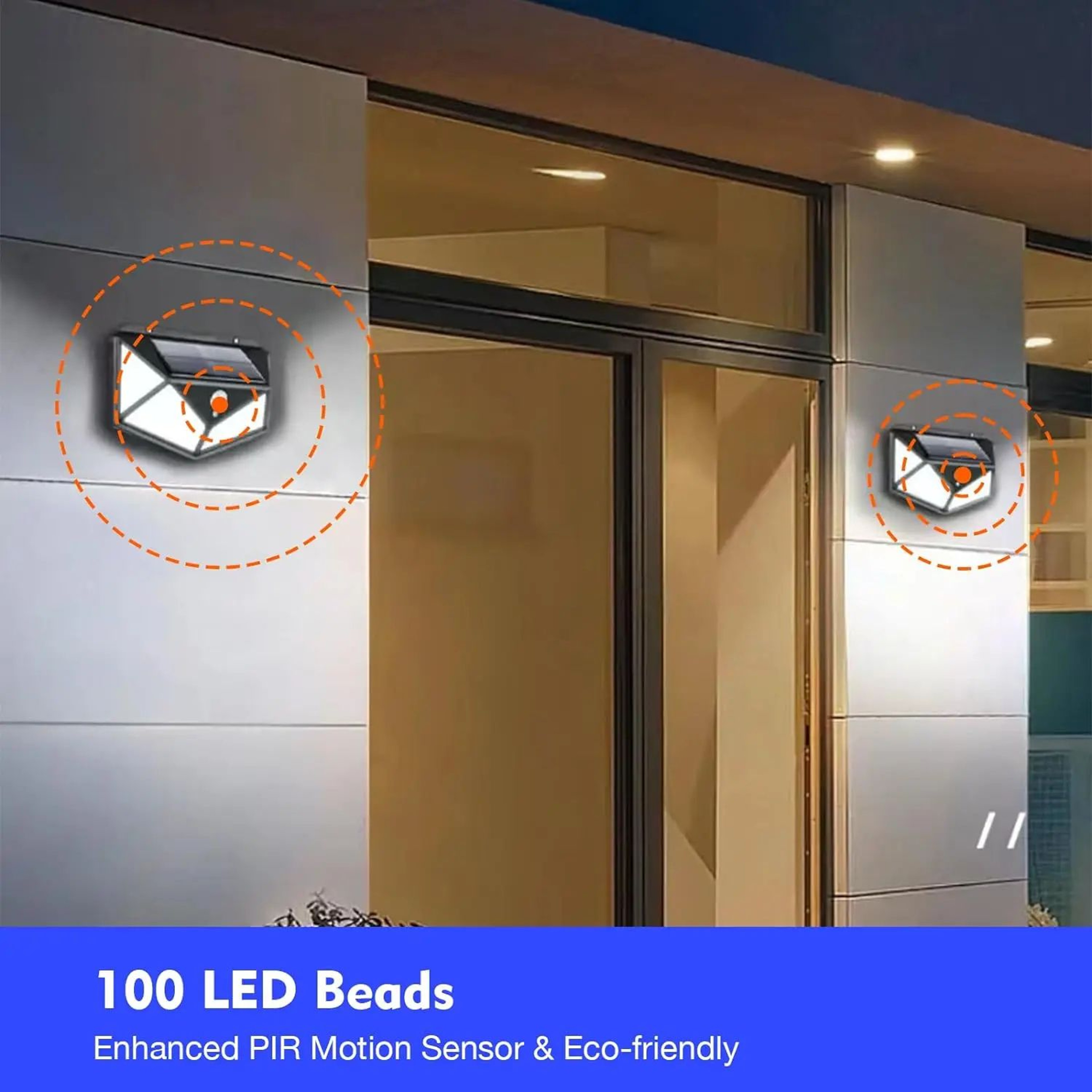 100 LED Solar Motion Sensor Wall Light  IP65 Waterproof Outdoor Security Light For Yard Garage  Gar 4