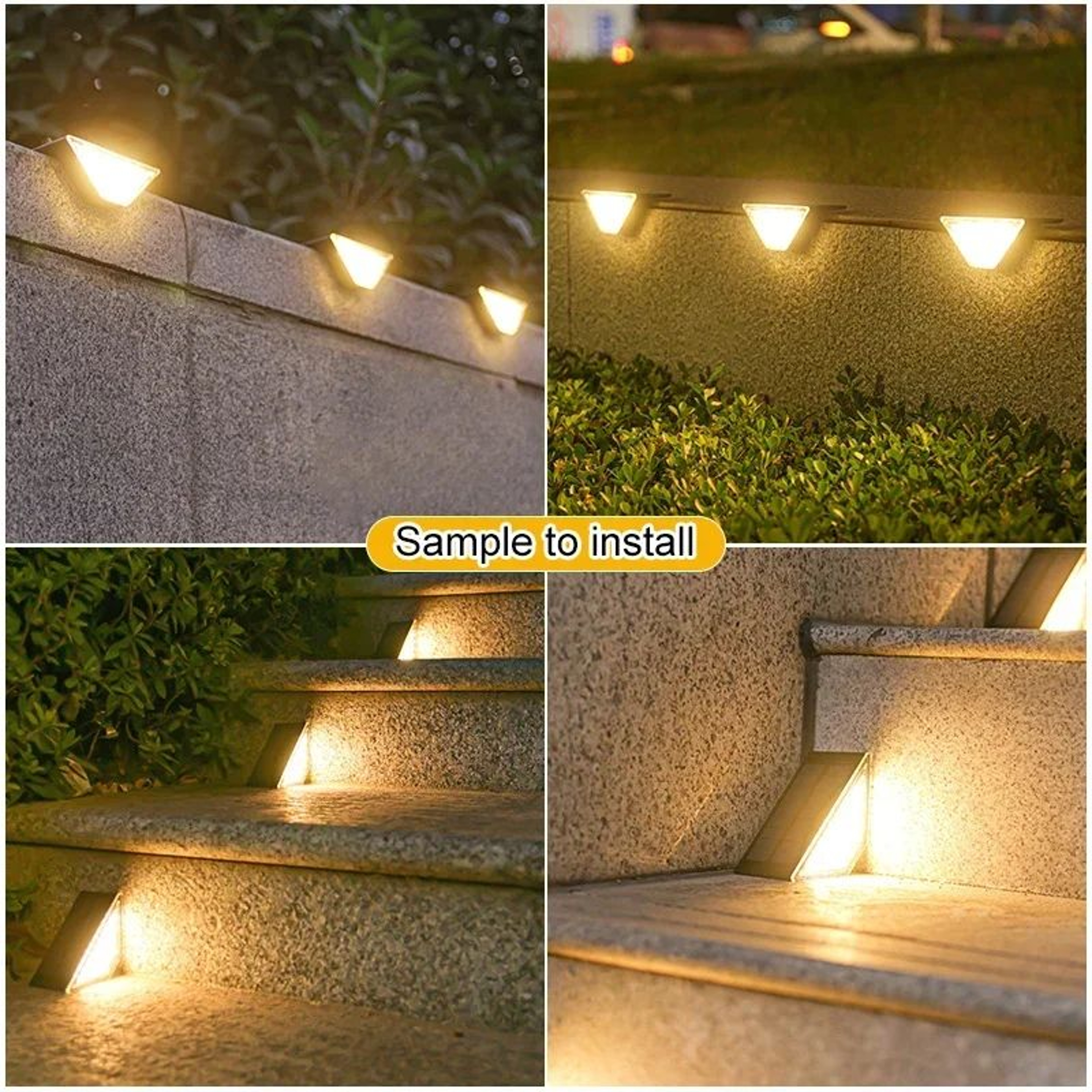 AlliLit LED Solar Step Lights  Waterproof Outdoor Deck Stair Patio  Garden Path Lights 2