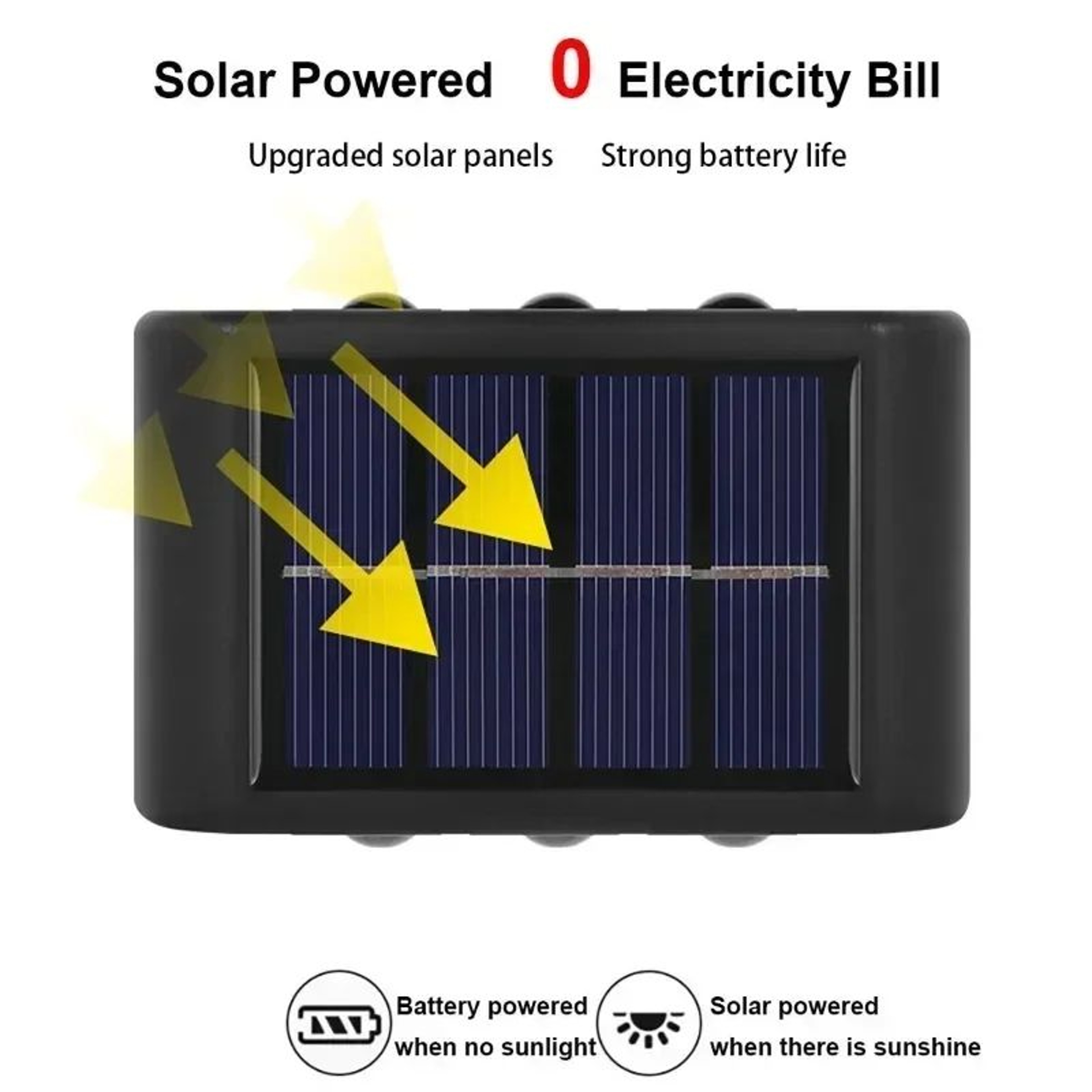 Solar LED Outdoor Wall Light  Waterproof Up  Down Garden Fence Lamp With Auto OnOff 2