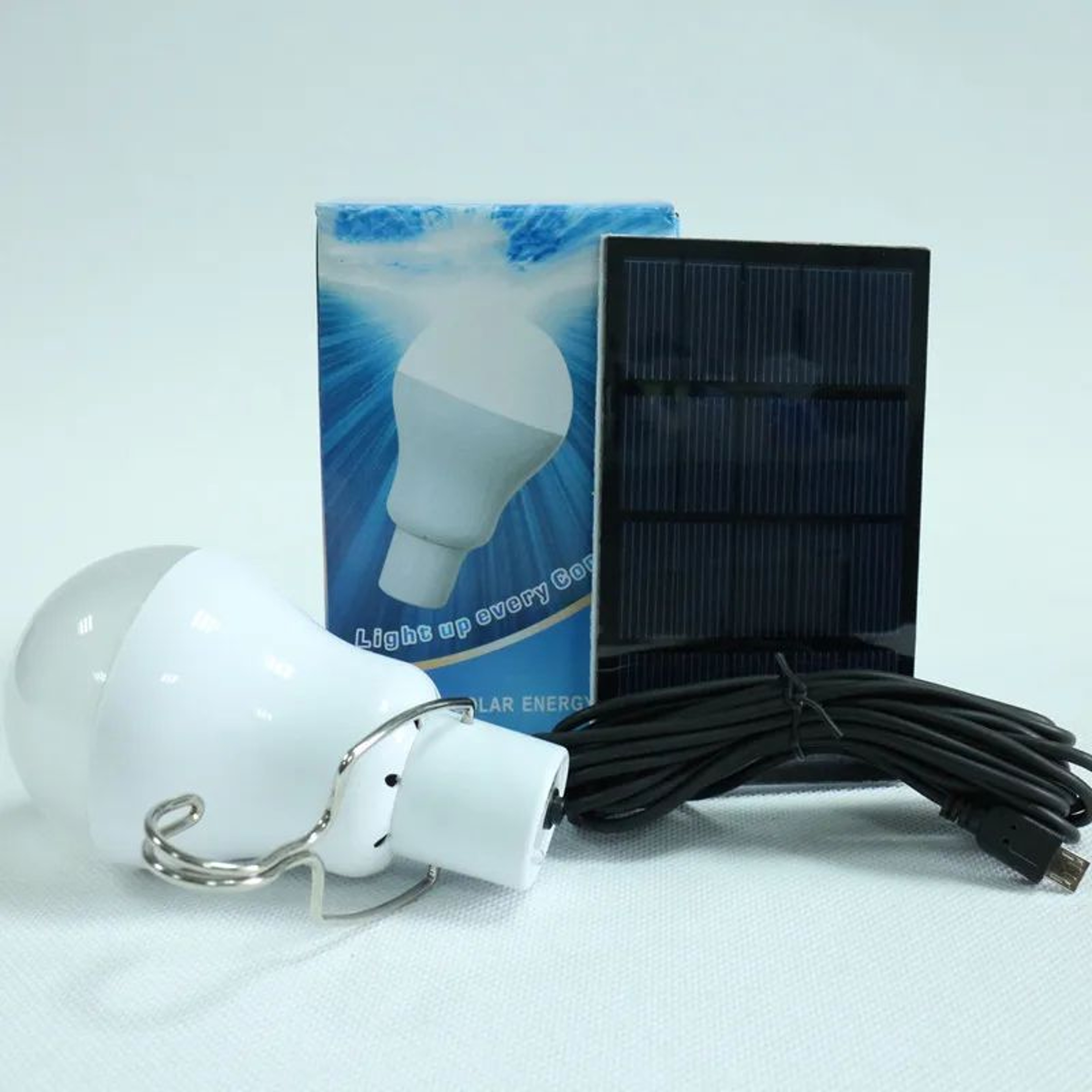 LED Solar Bulb With Hook  Rechargeable Waterproof Camping Light For Garden Patio  Emergency Use 3