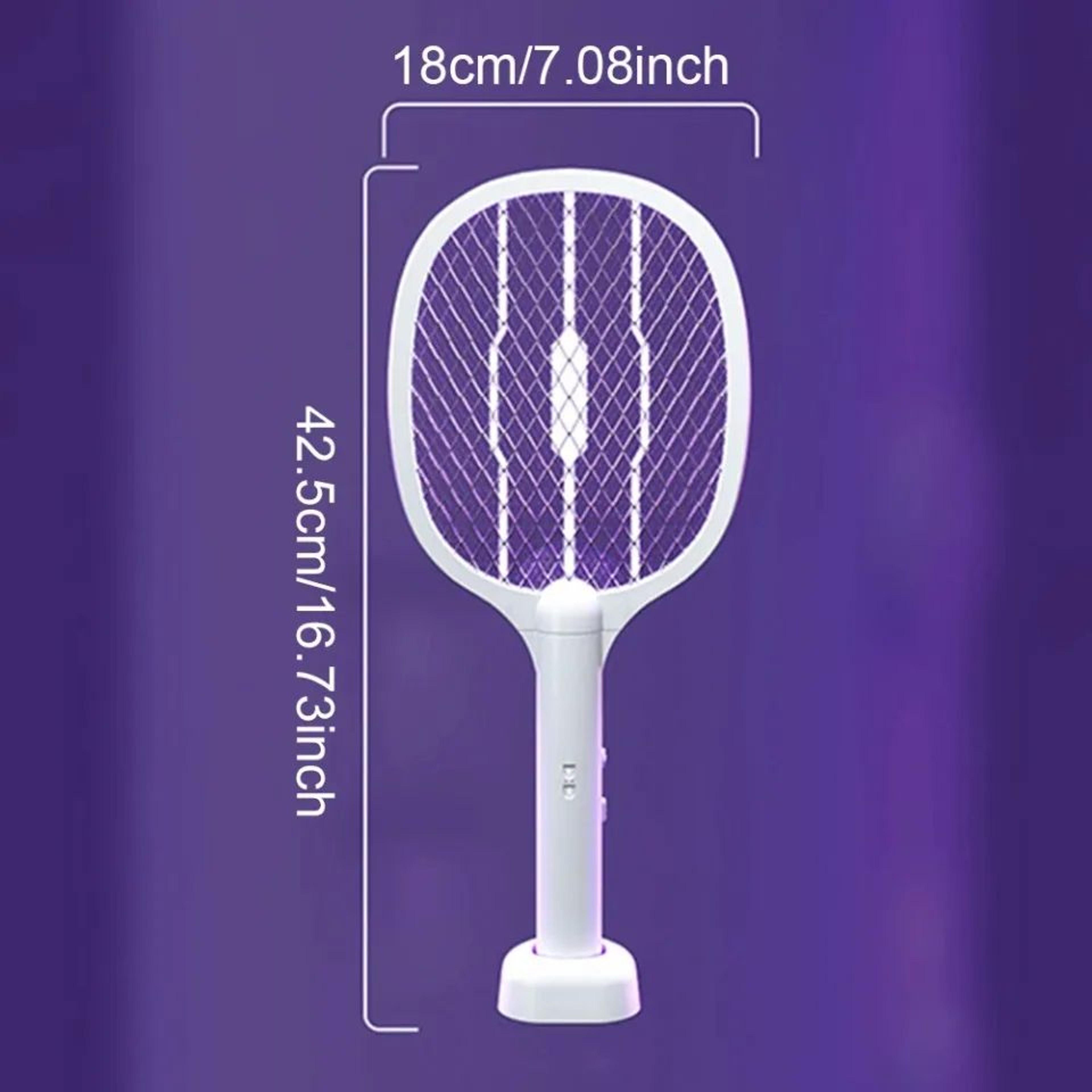 2in1 USB Rechargeable Electric Fly Swatter  3000V Bug Zapper Racket  Mosquito Killer Lamp 5