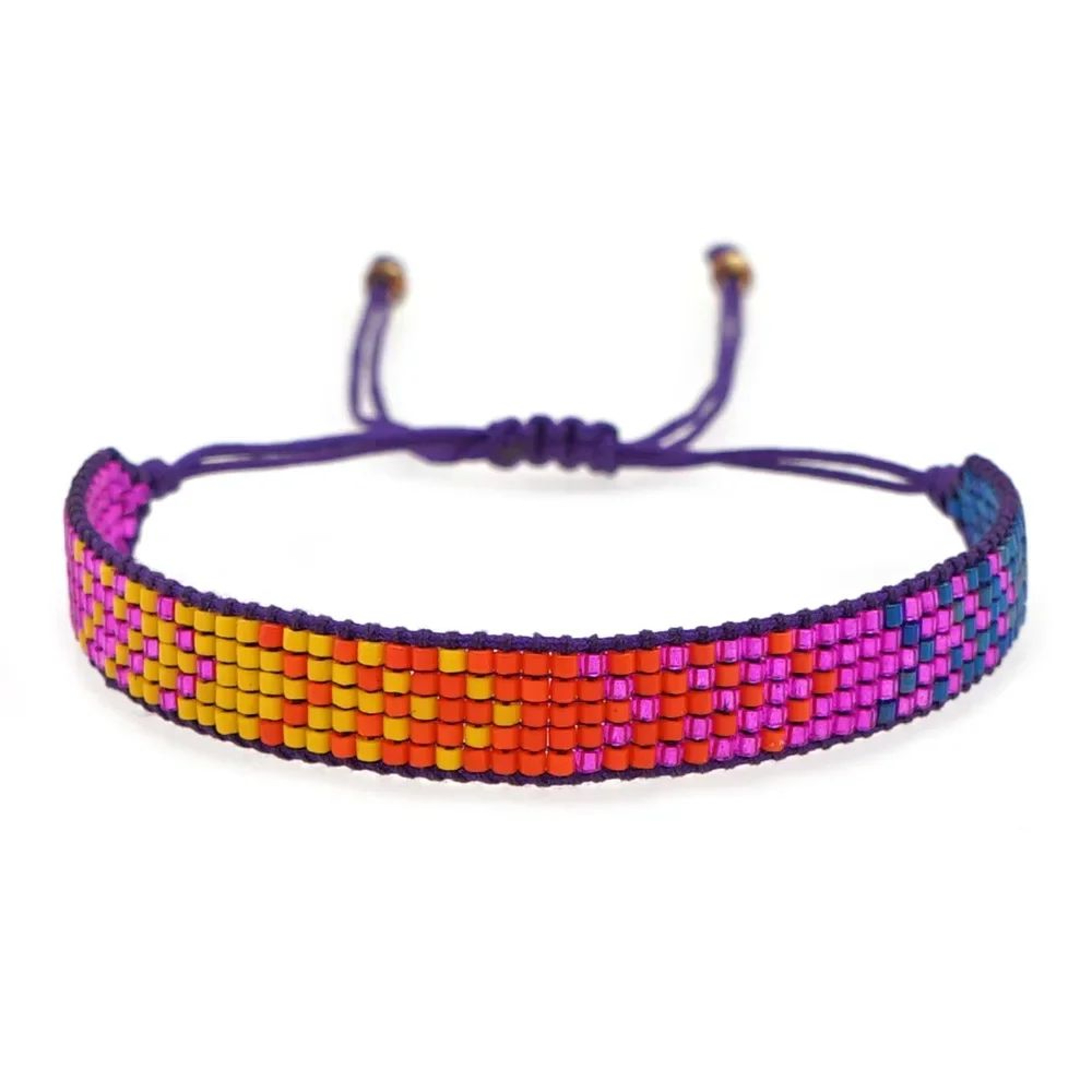 Handmade Gradient Glass Beaded Bracelet  Adjustable Boho Friendship Bracelet For Women  Men 11