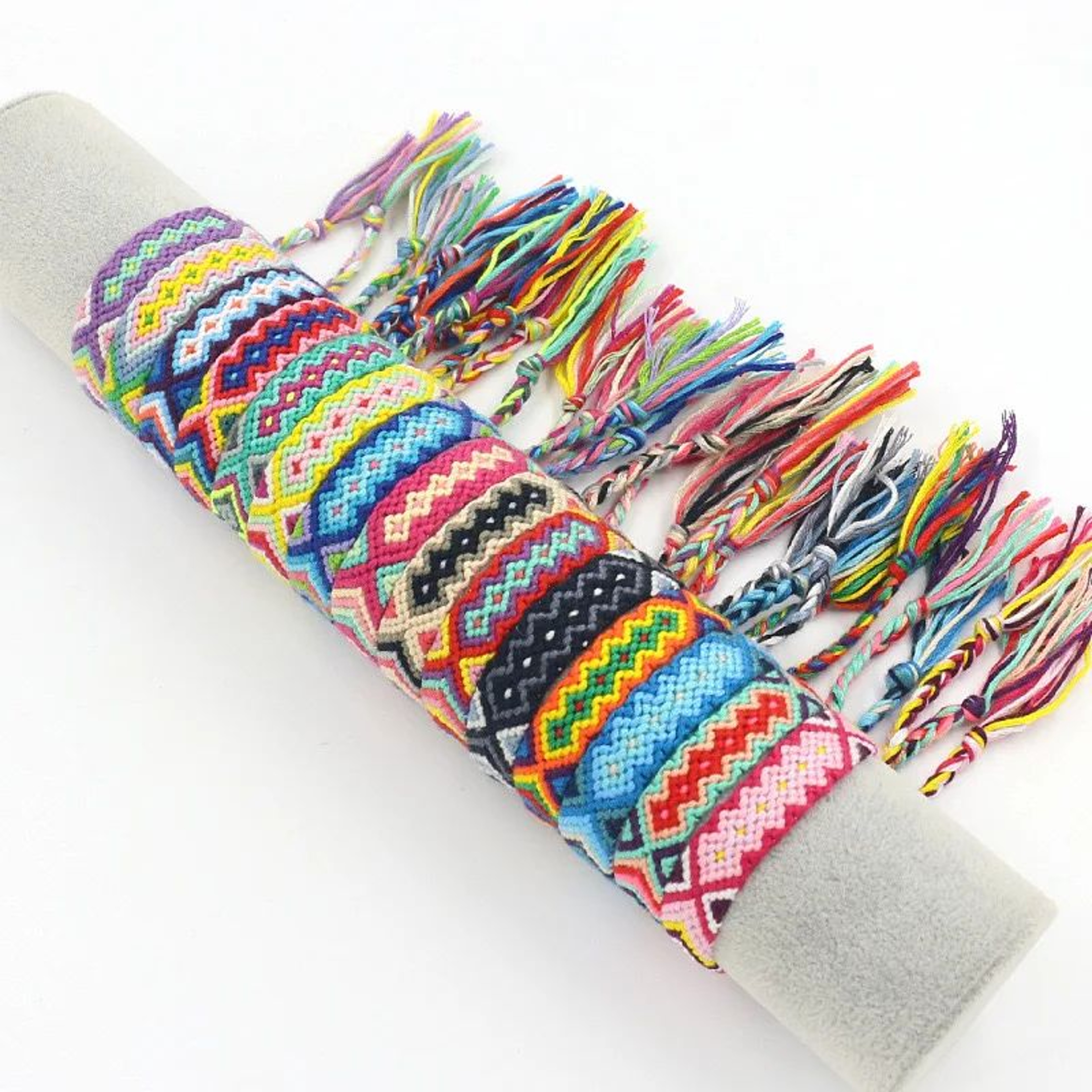 Bohemian Handmade Rainbow Braided Cotton Bracelet  Adjustable Friendship Wristband For Women Lucky  5