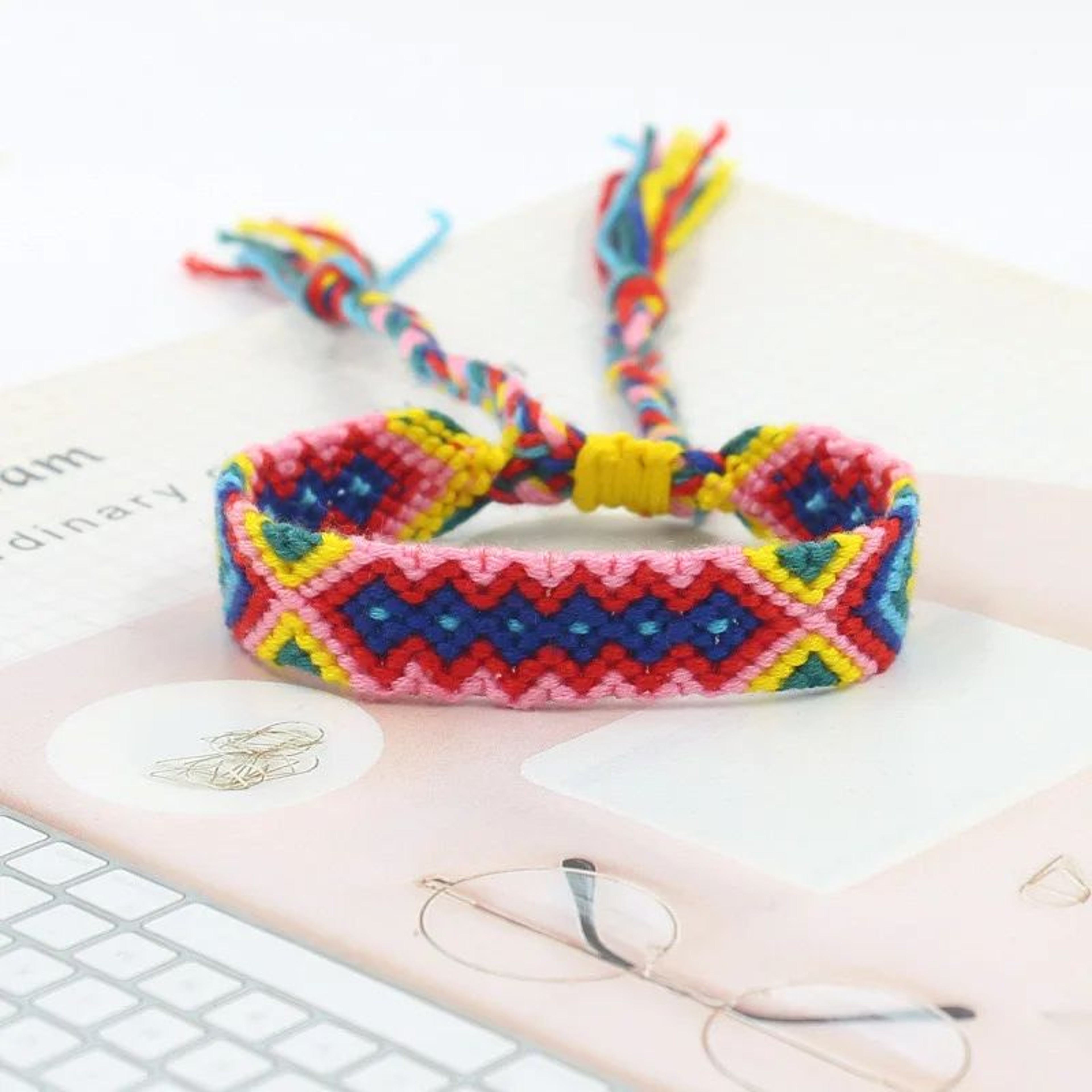 Bohemian Handmade Rainbow Braided Cotton Bracelet  Adjustable Friendship Wristband For Women Lucky  9