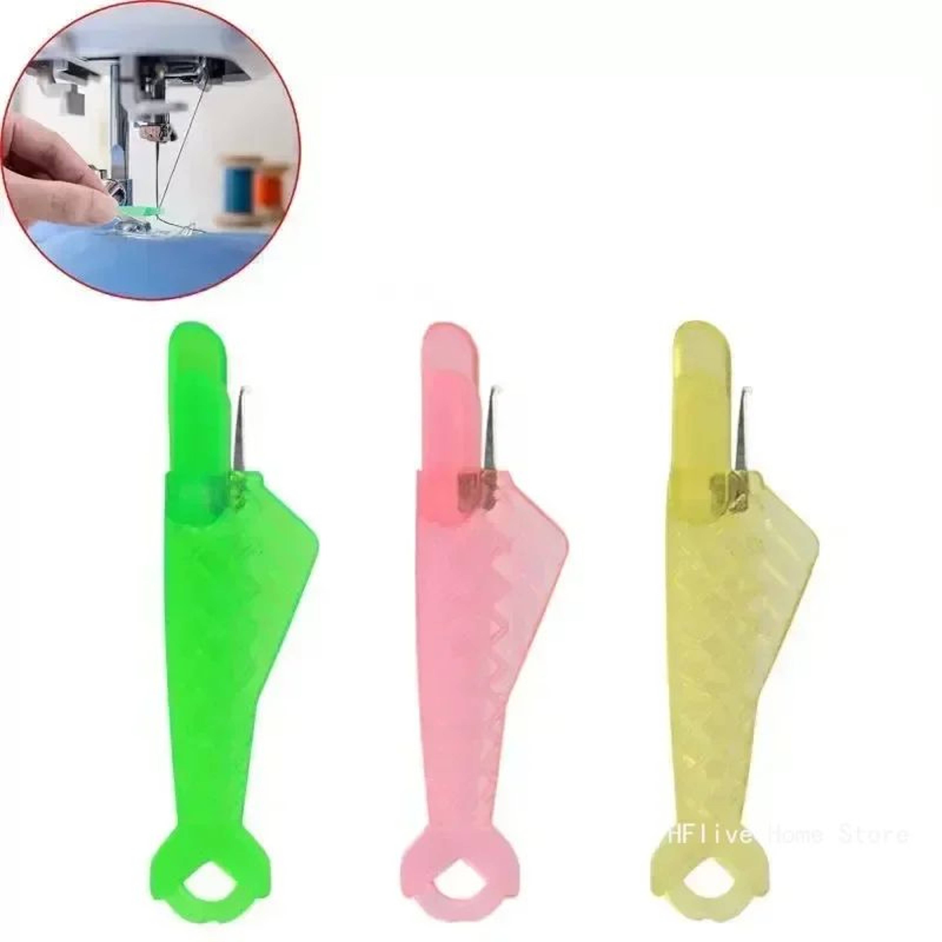 1020pcs Mini Needle Threader Set  Plastic Hand Sewing  Sewing Machine Threading Tool Accessories 2