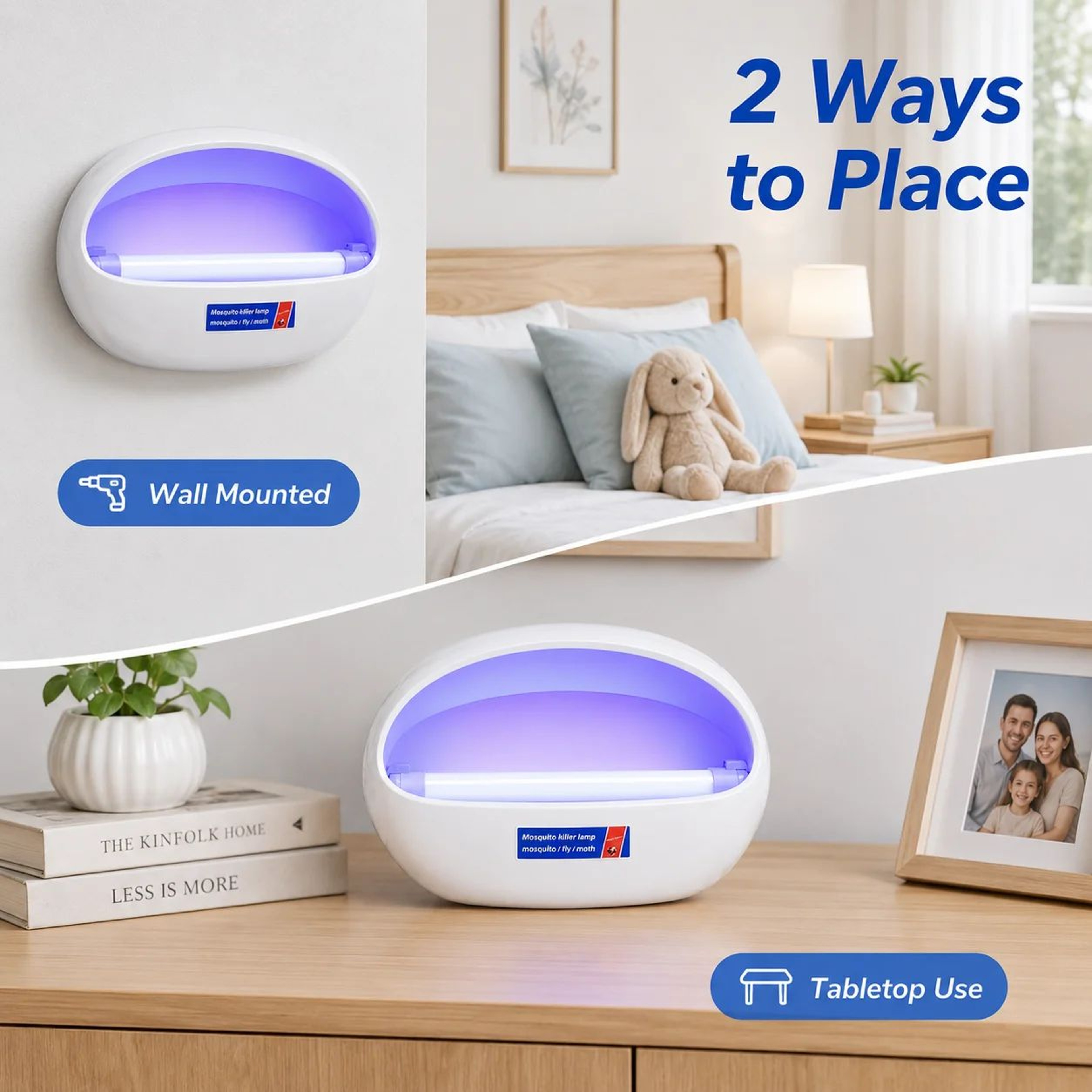 JOYINLED 4W WallMounted Mosquito Killer Lamp  Sticky Fly Trap Indoor Insect Catcher For Home Restau 4