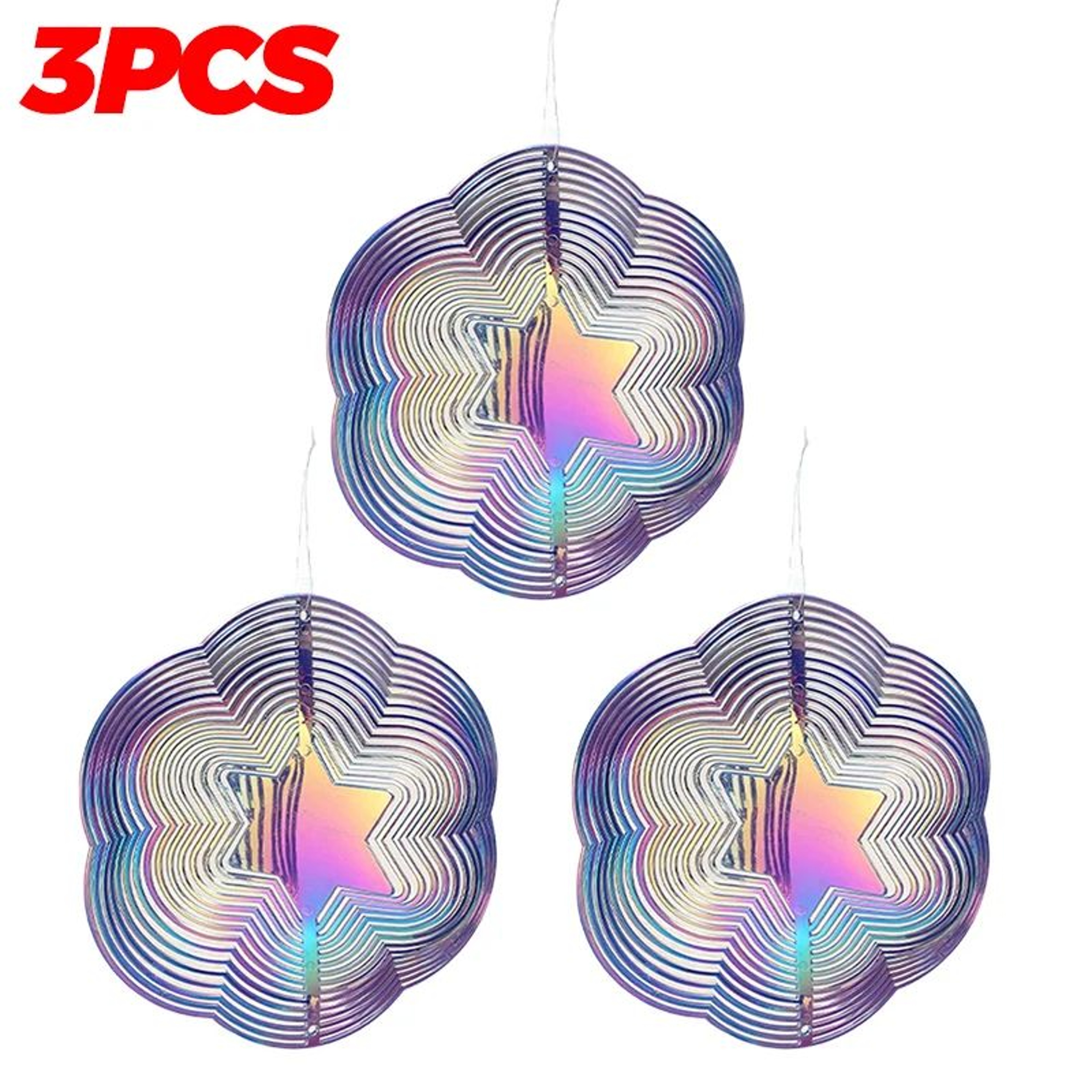 3D Reflective Bird Deterrent Wind Spinner  Rotating Bird Repeller For Gardens Farms Vineyards  Orch 7