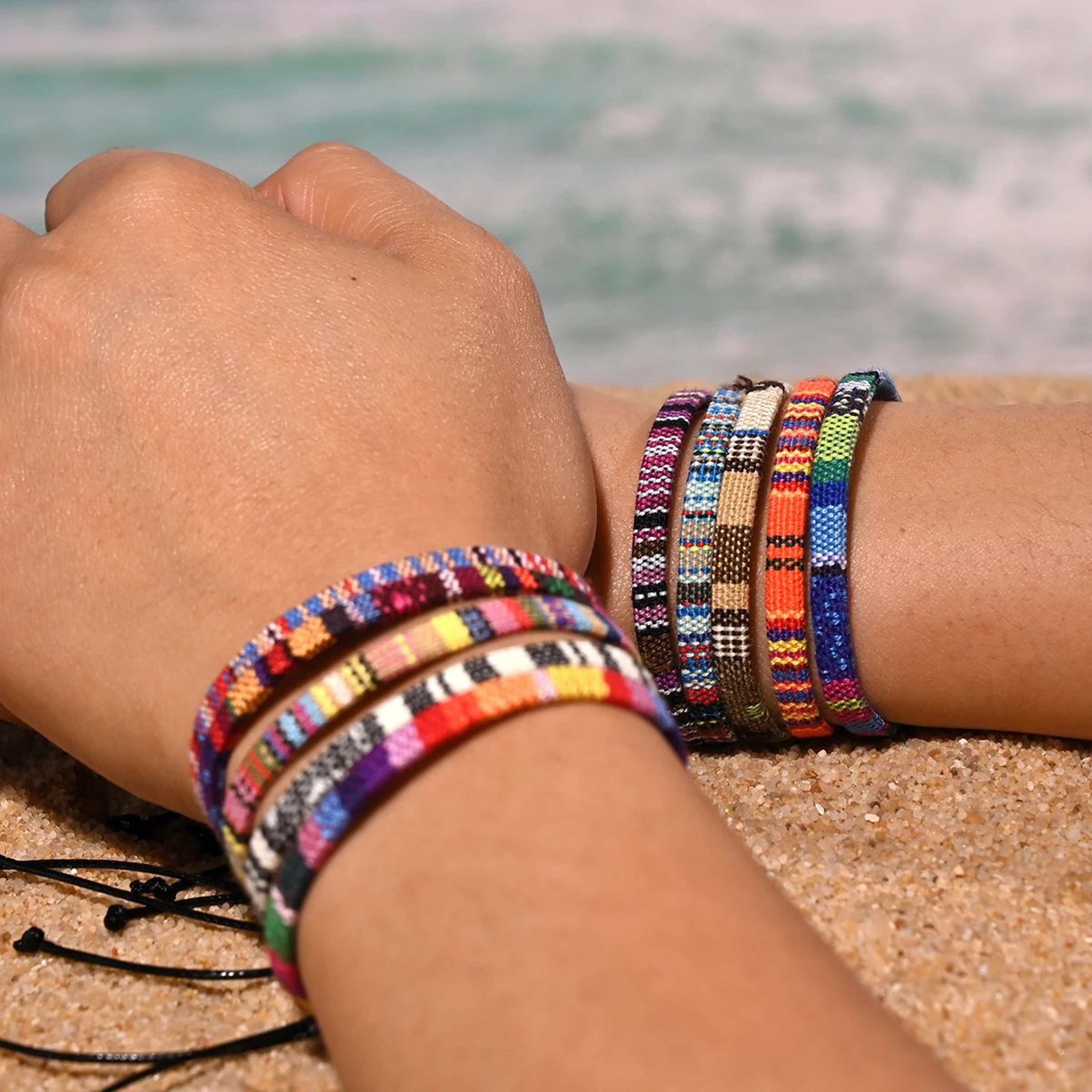Bohemian Friendship Bracelets Set  10 Pcs Woven Yarn Beach Charm Bracelets For Women  Men 6