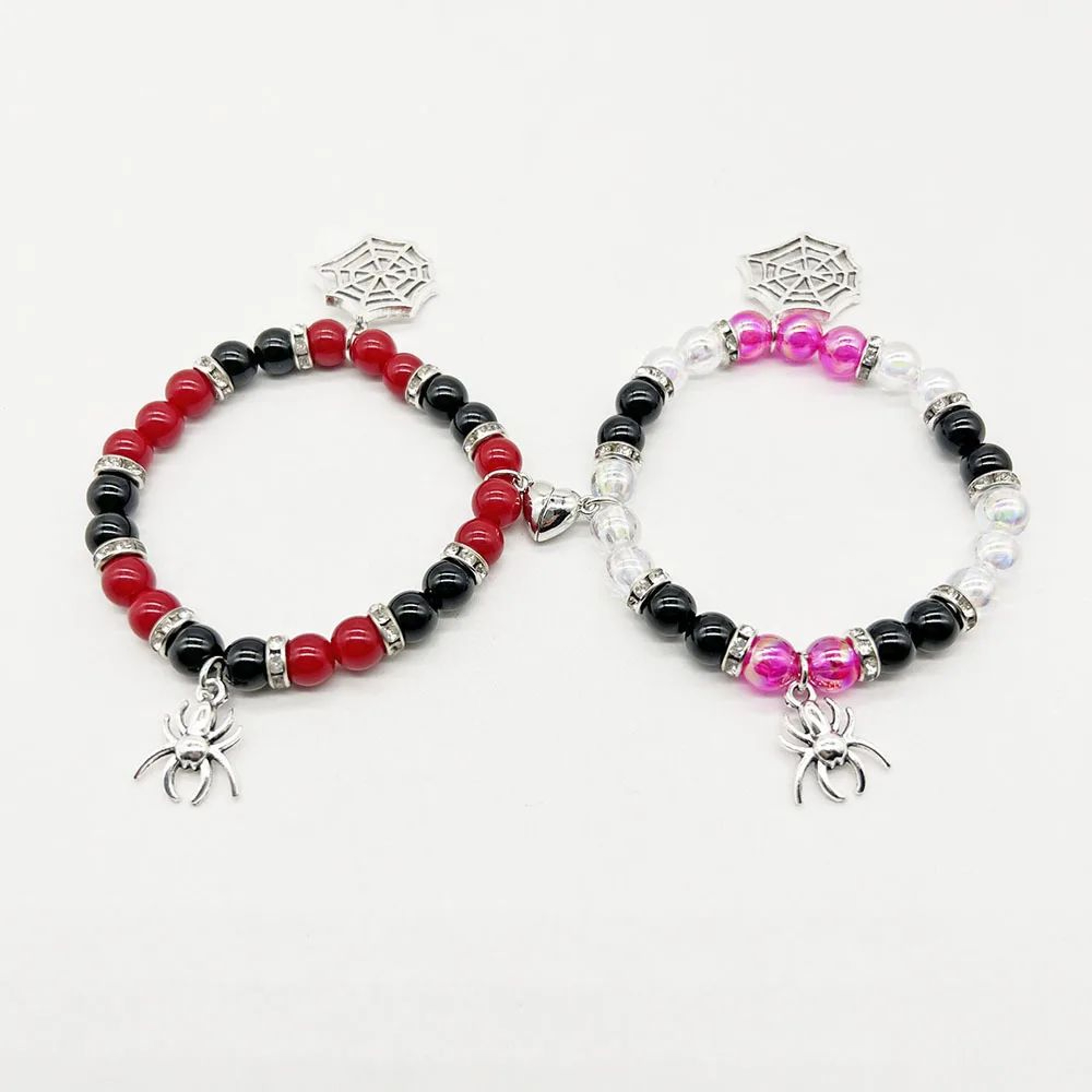 Spider Magnetic Matching Friendship Bracelets For Couples  Adjustable Halloween Charm Bracelets For 0