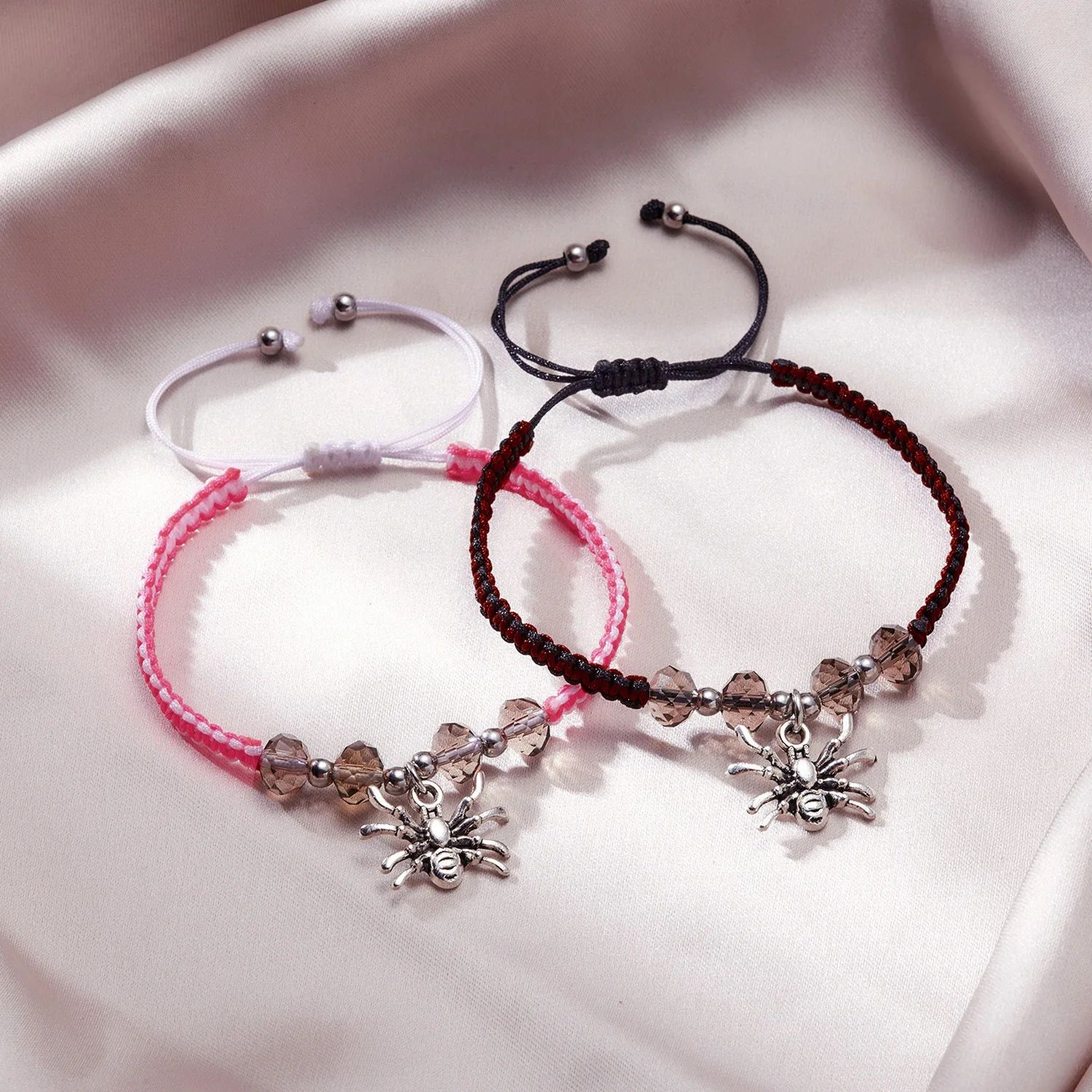 Spider Magnetic Matching Friendship Bracelets For Couples  Adjustable Halloween Charm Bracelets For 4