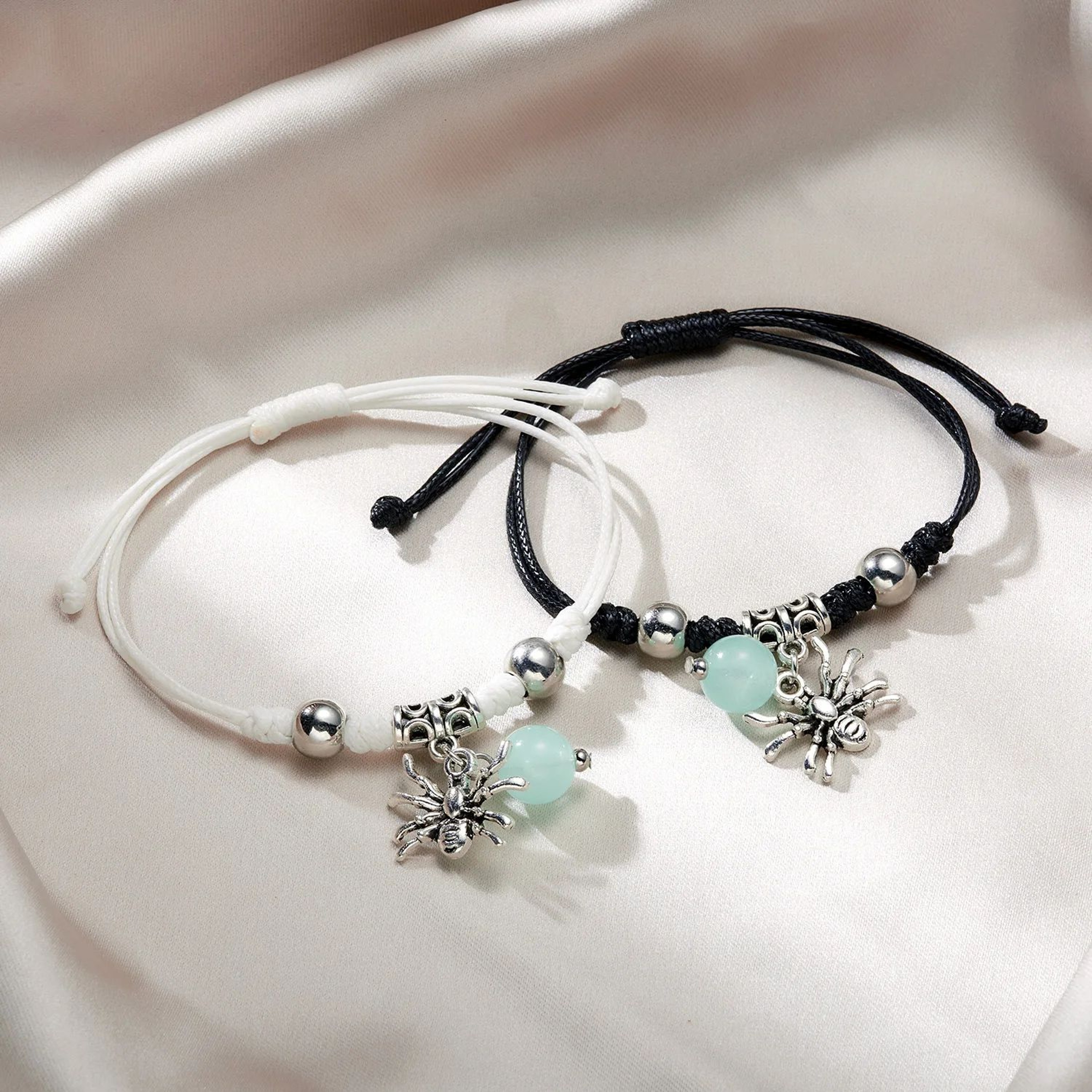 Spider Magnetic Matching Friendship Bracelets For Couples  Adjustable Halloween Charm Bracelets For 11