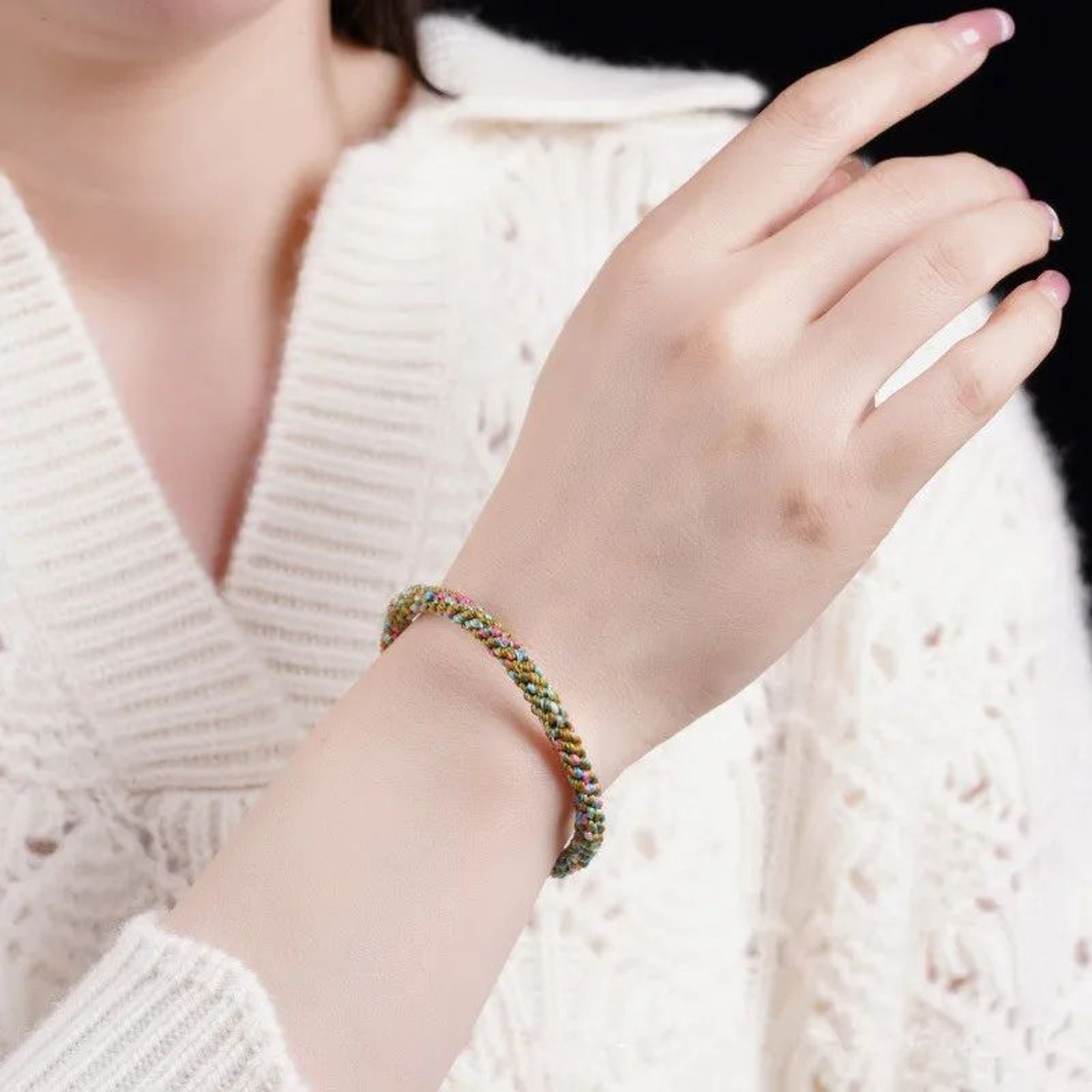 ALIYA Miyuki Seed Beaded Bracelet  Adjustable Handmade Rope Chain Charm Bracelet For Women  Girls 5